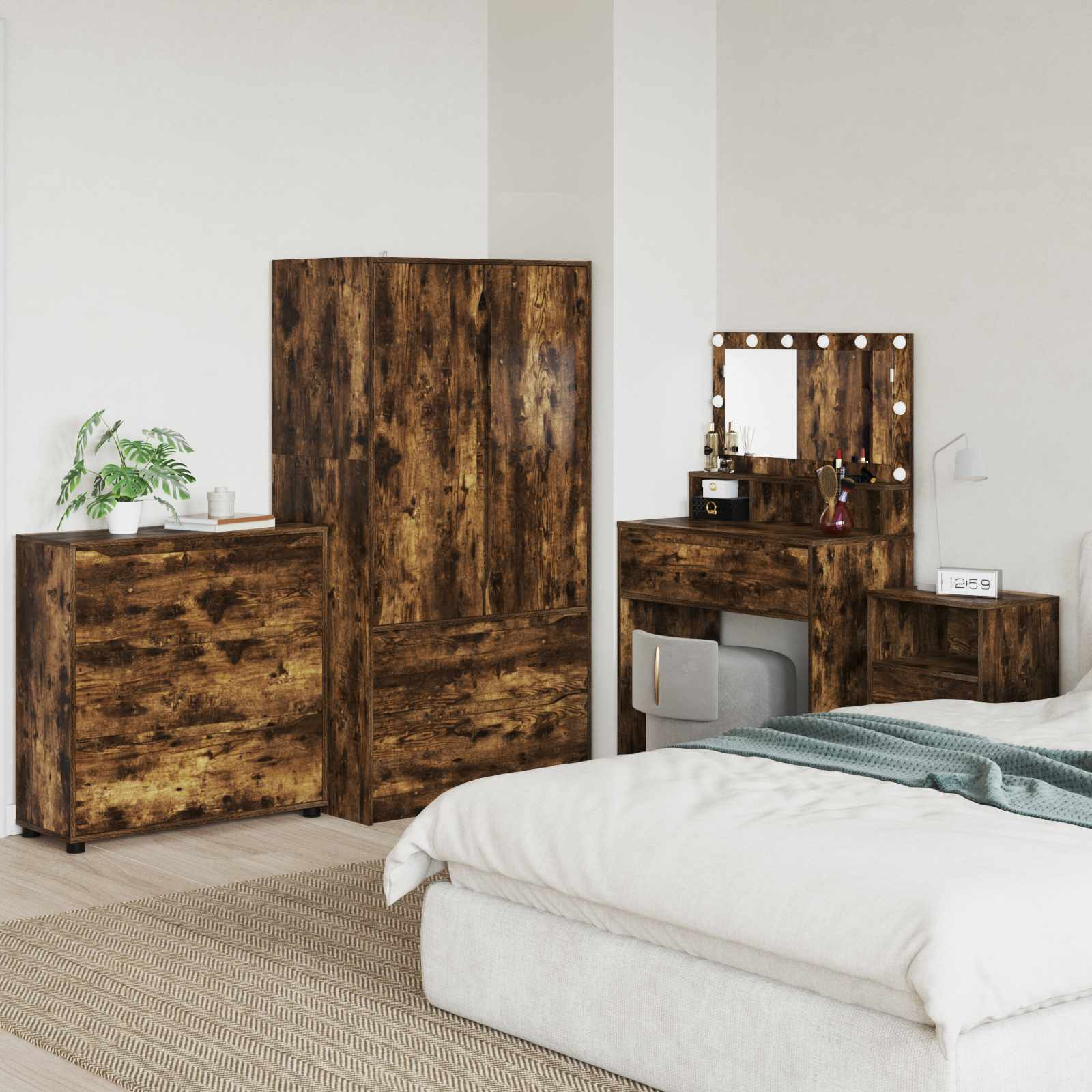 vidaXL Aufbewahrungsschrank Geräucherte Eiche 80 x 31 x 81 cm