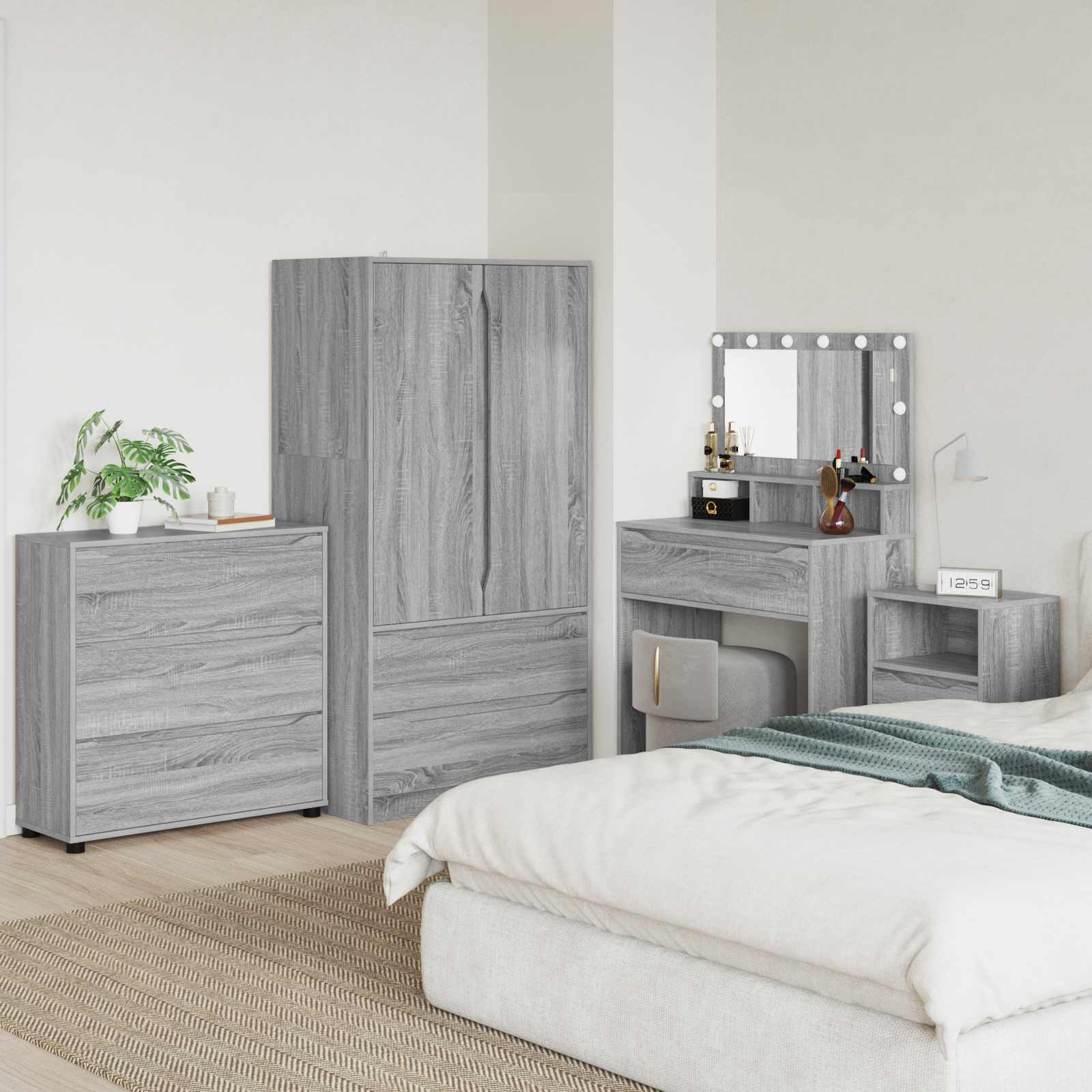 vidaXL Aufbewahrungsschrank Graues Sonoma 80 x 31 x 81 cm