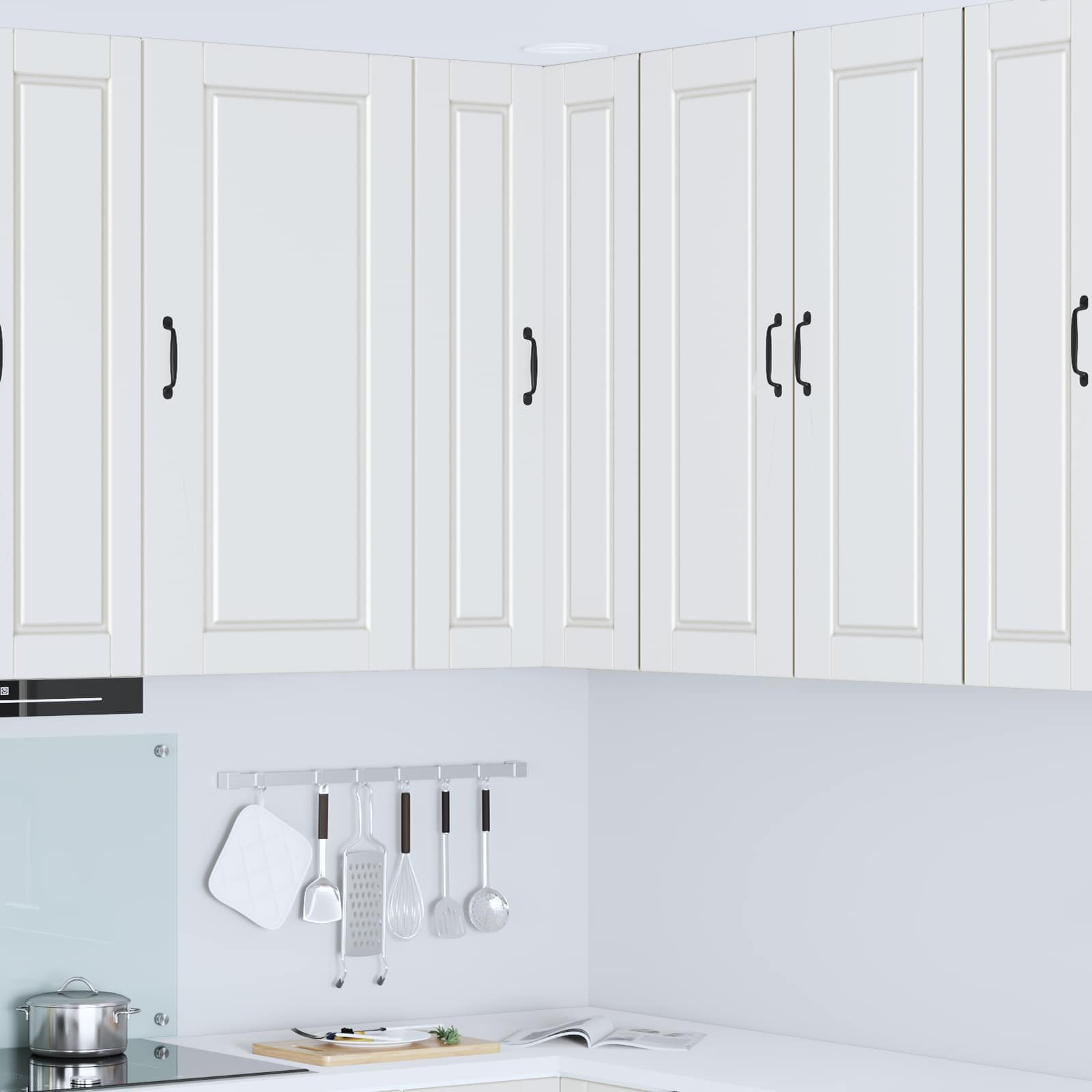 vidaXL Wand-Eckschrank PORTO Weiß 57 x 57 x 100 cm Holzwerkstoff