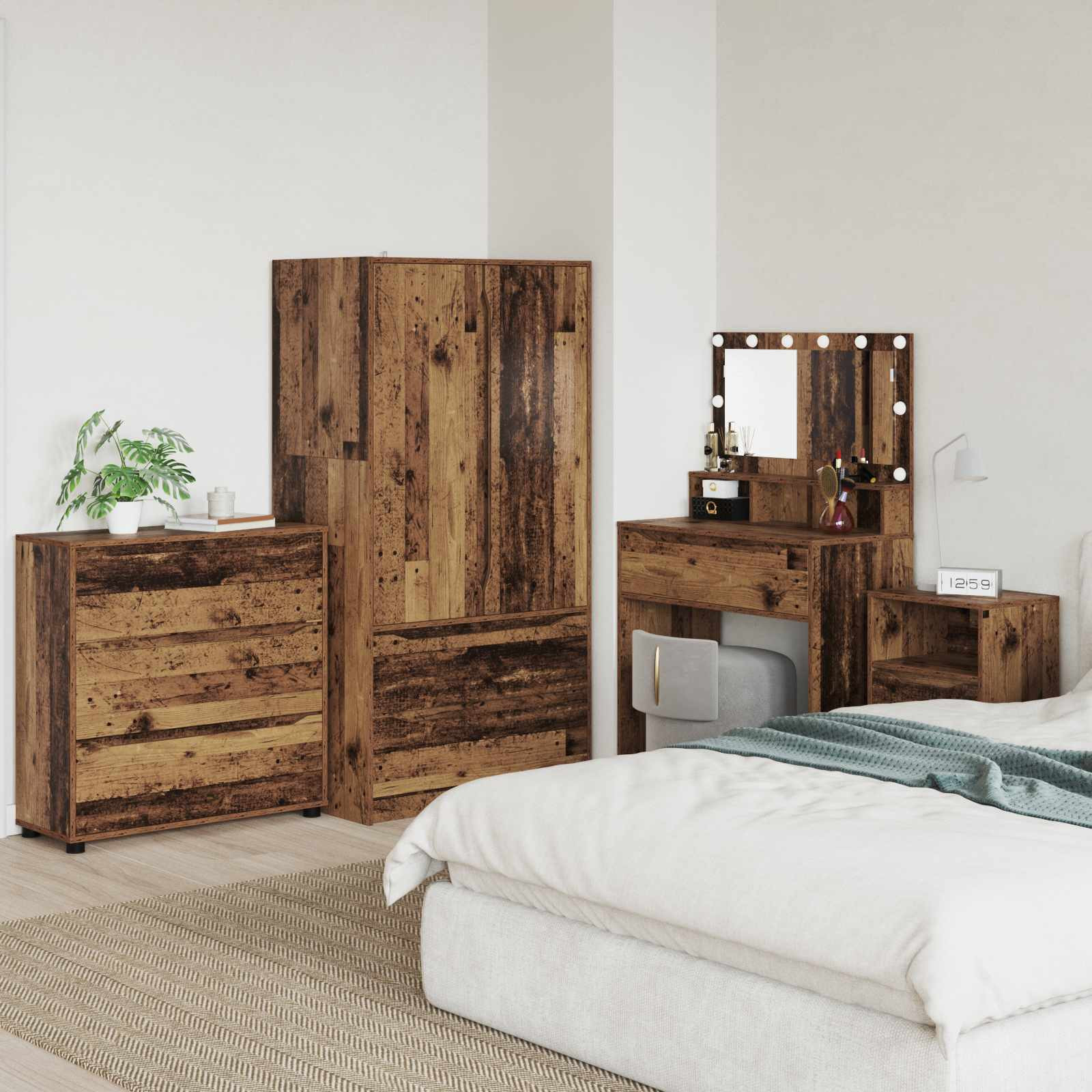 vidaXL Aufbewahrungsschrank Altholz 80 x 31 x 81 cm Holzwerkstoff