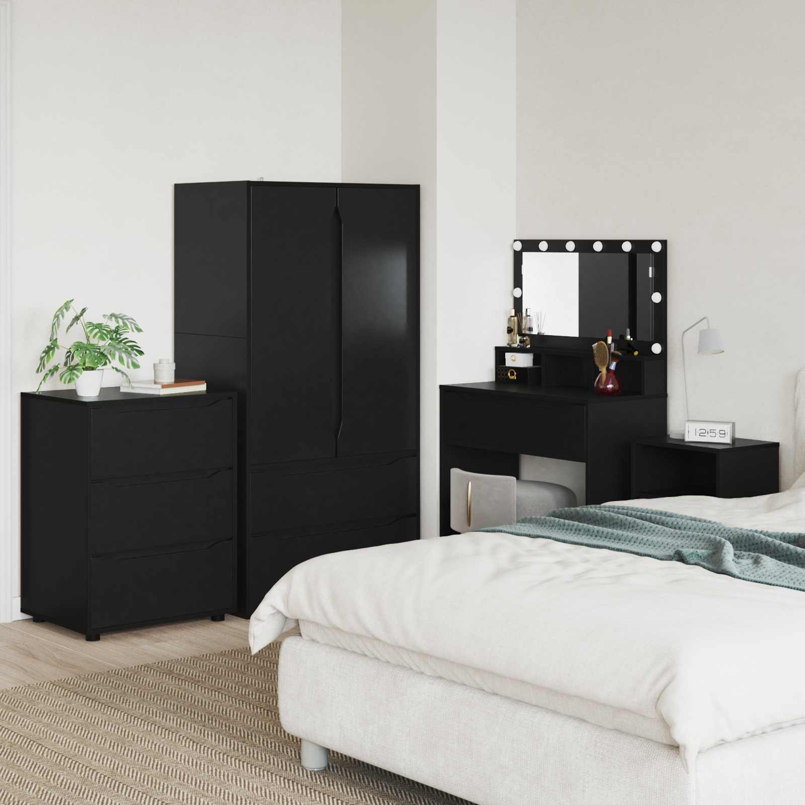 vidaXL Aufbewahrungsschrank Schwarz 60 x 48 x 81 cm Holzwerkstoff