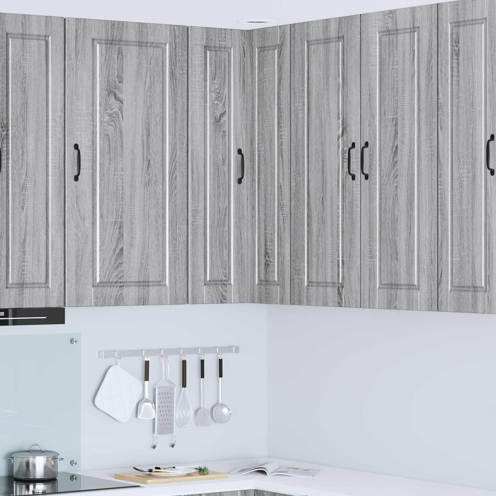 vidaXL Wand-Eckschrank PORTO Graues Sonoma 57 x 57 x 100 cm