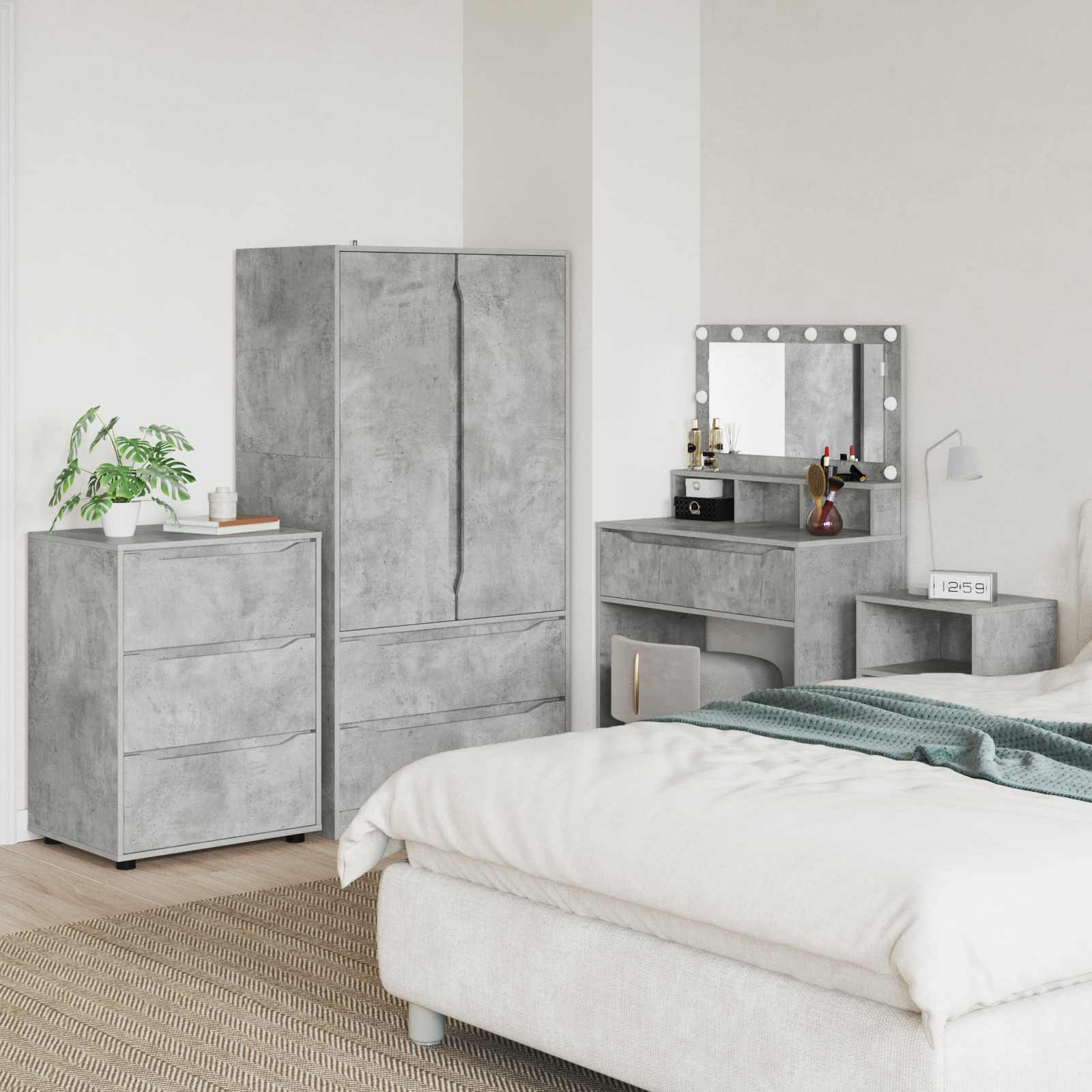 vidaXL Aufbewahrungsschrank Beton Grau 60 x 48 x 81 cm Holzwerkstoff