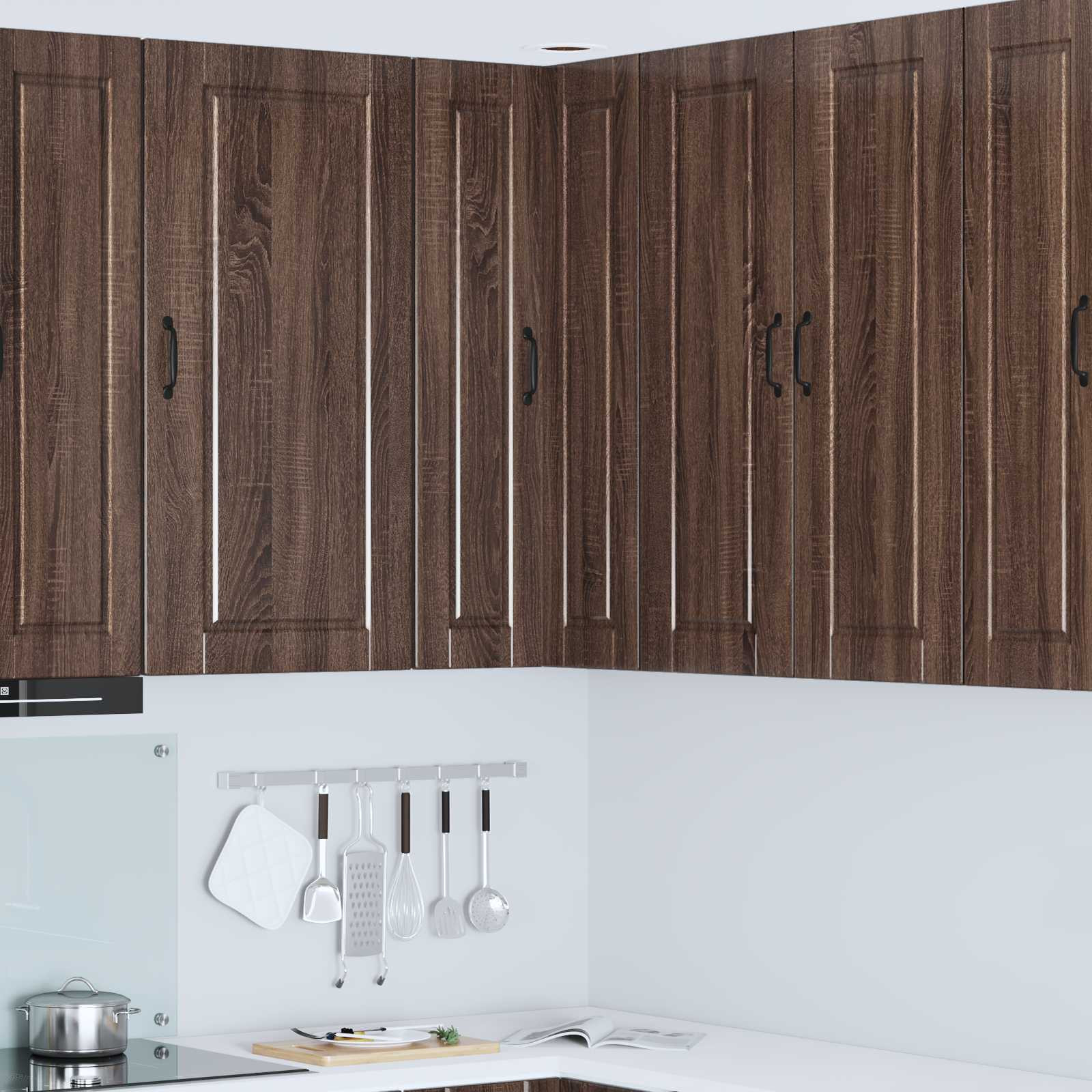 vidaXL Wand-Eckschrank PORTO Braun Eichen-Optik 57 x 57 x 100 cm