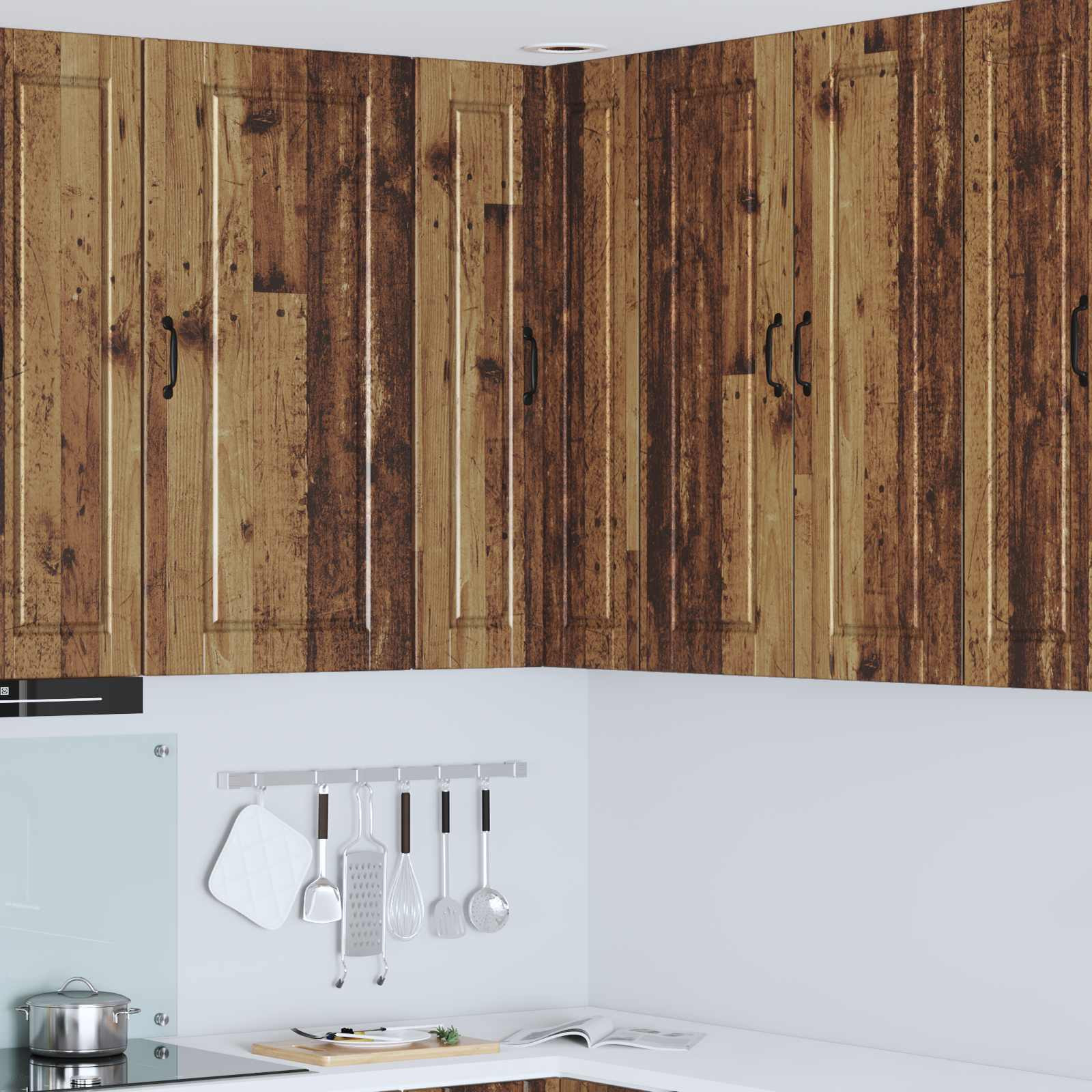vidaXL Wand-Eckschrank PORTO Altholz 57 x 57 x 100 cm Holzwerkstoff