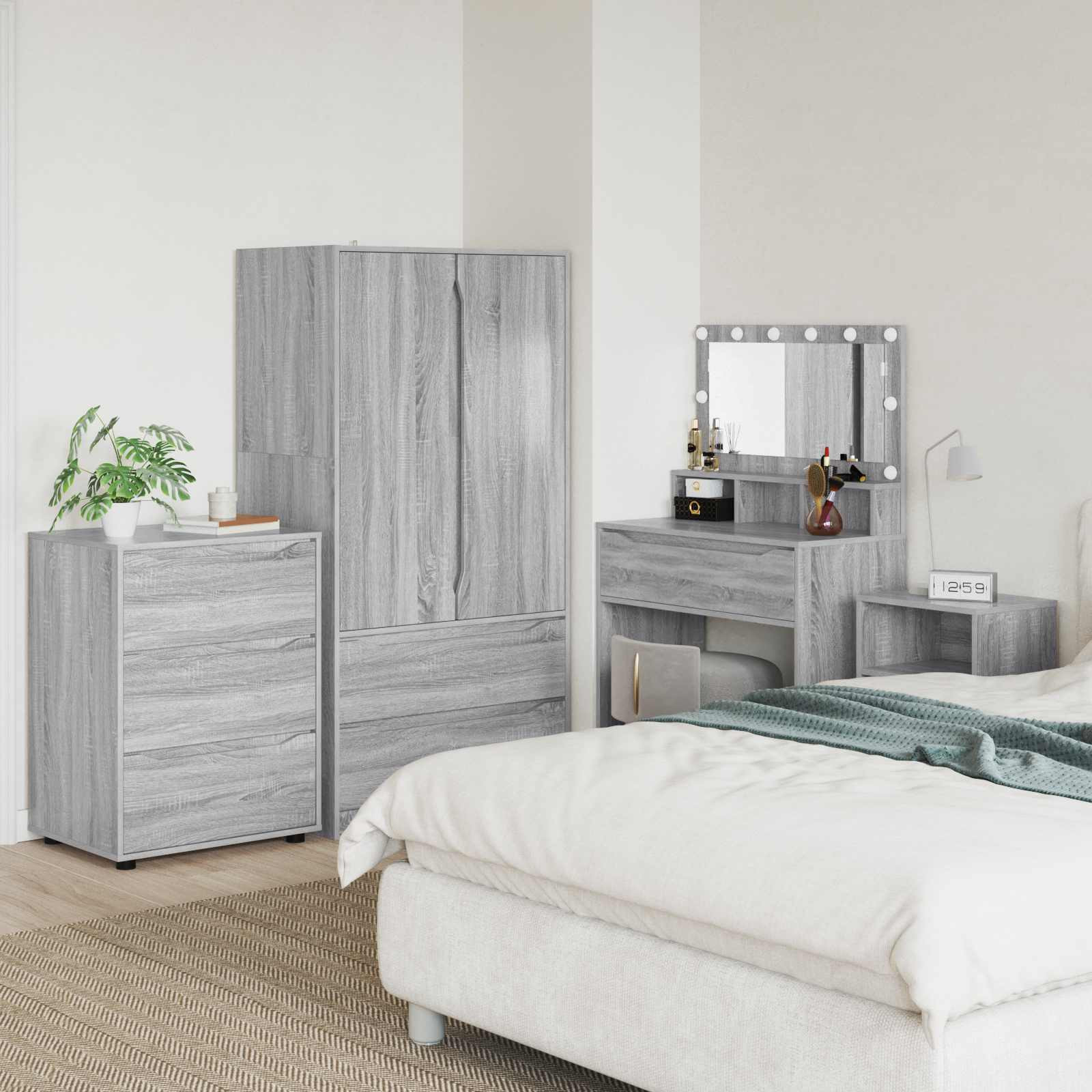vidaXL Aufbewahrungsschrank Graues Sonoma 60 x 48 x 81 cm