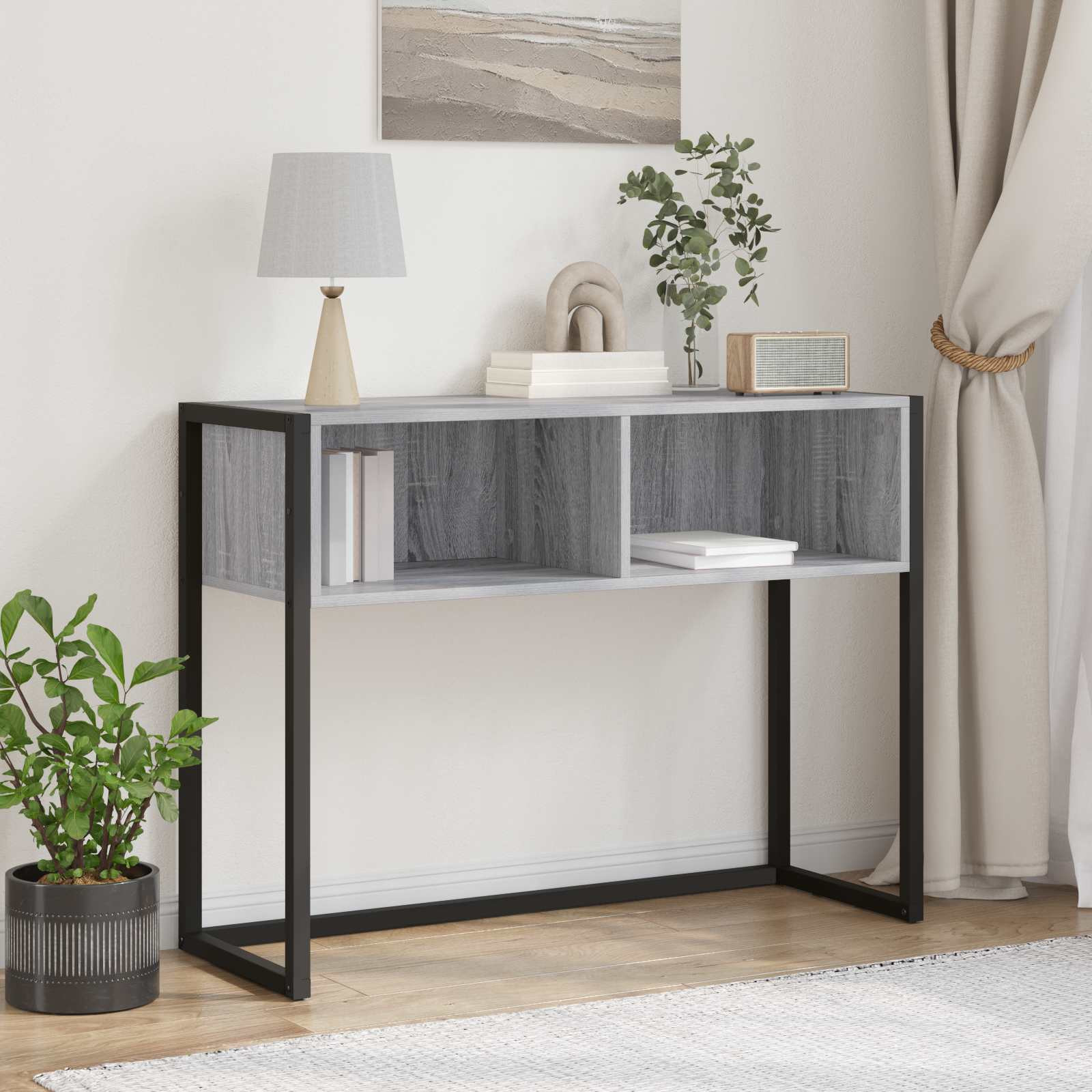 vidaXL Beistelltisch Graues Sonoma 100 x 36 x 75 cm Holzwerkstoff