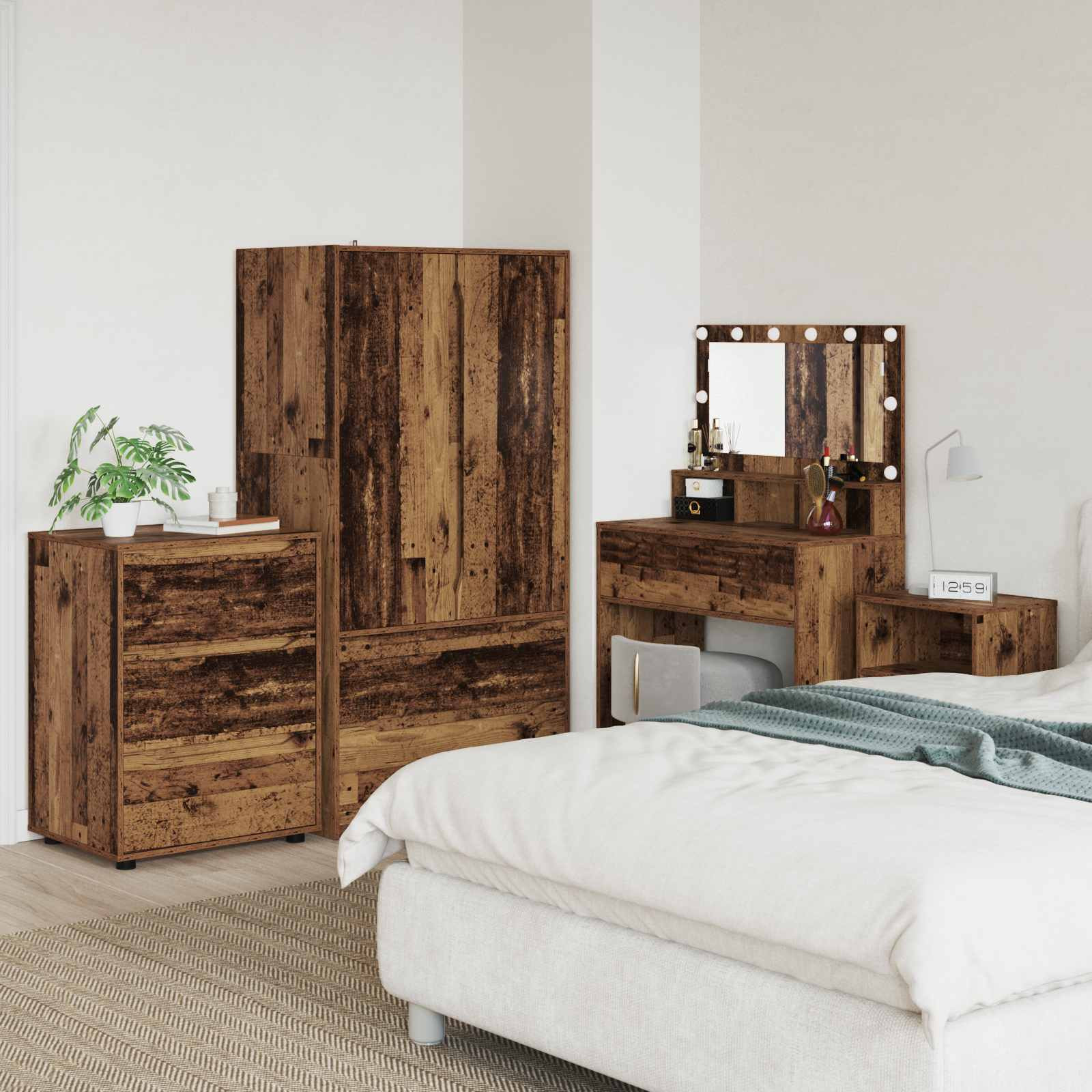 vidaXL Aufbewahrungsschrank Altholz 60 x 48 x 81 cm Holzwerkstoff