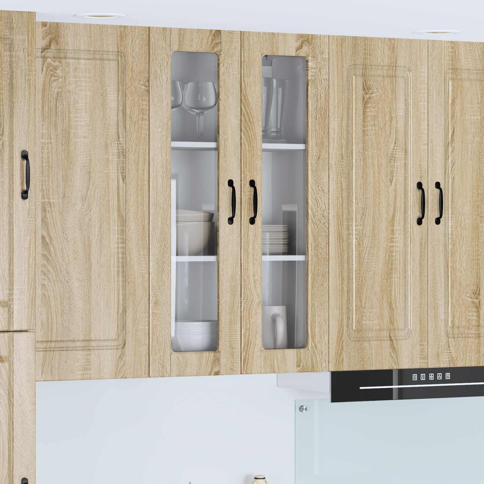 vidaXL Wandglas-Schrank PORTO Sonoma-Eiche 60 x 31 x 100 cm
