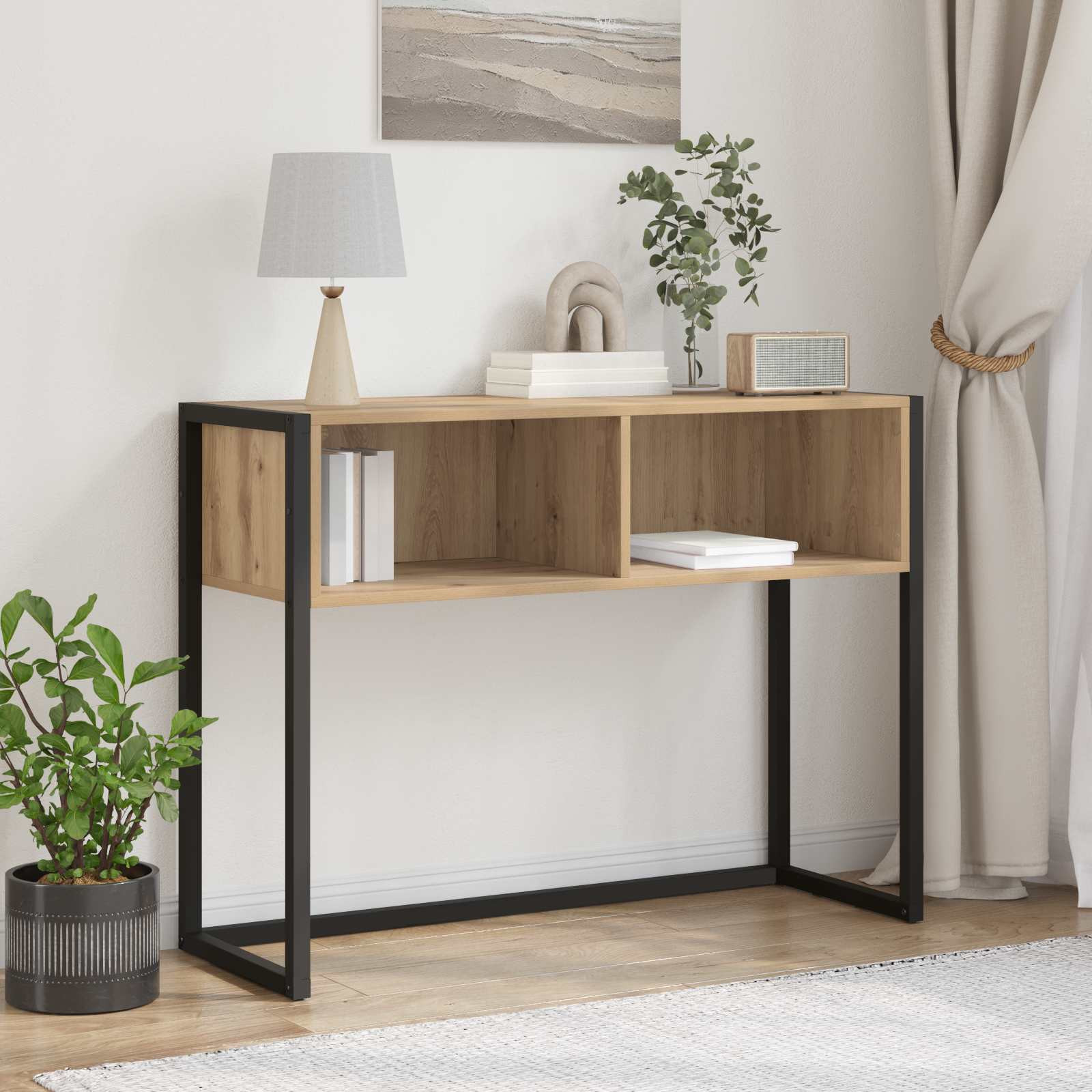 vidaXL Beistelltisch Kunsthandwerk Eiche 100 x 36 x 75 cm