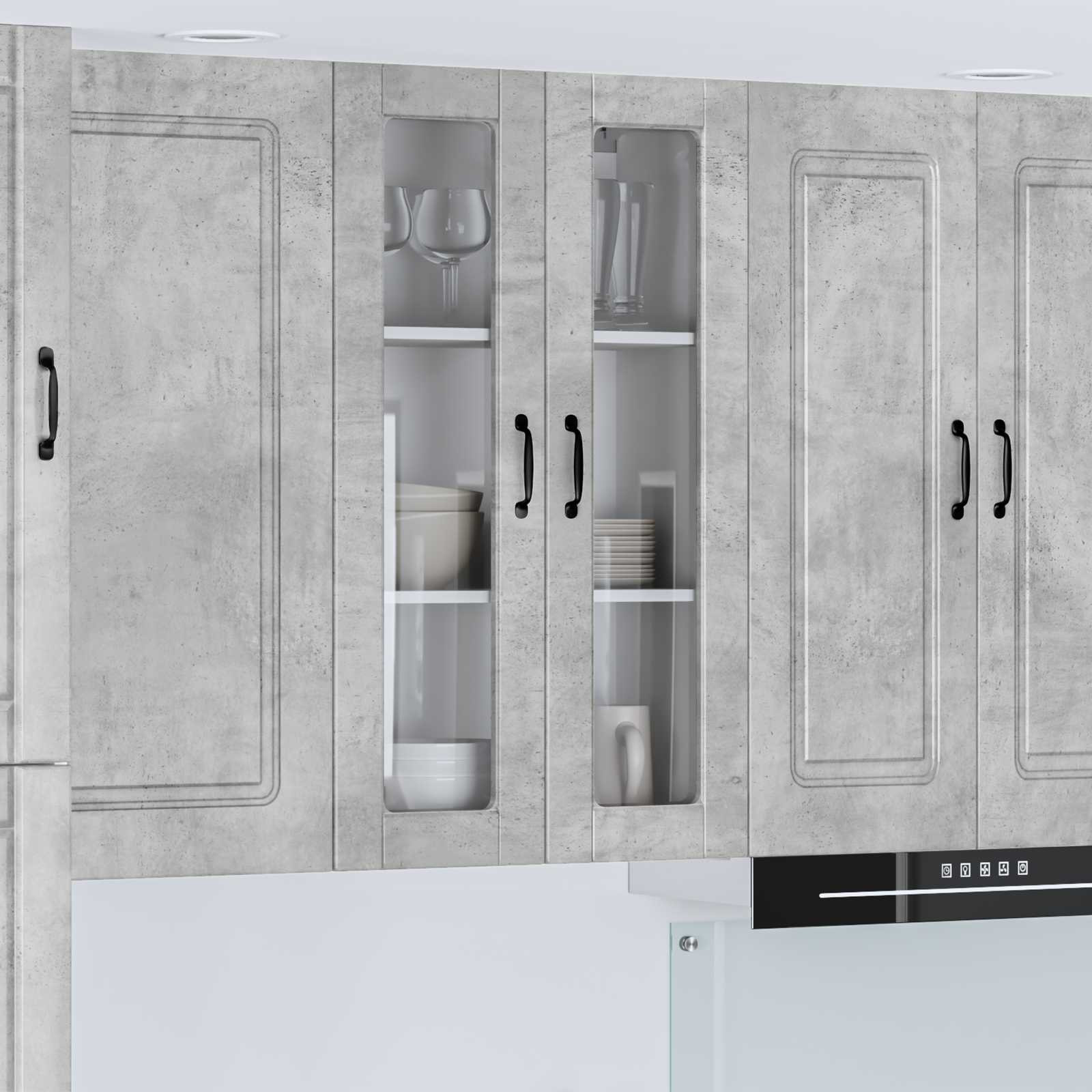 vidaXL Wandglas-Schrank PORTO Beton Grau 60 x 31 x 100 cm