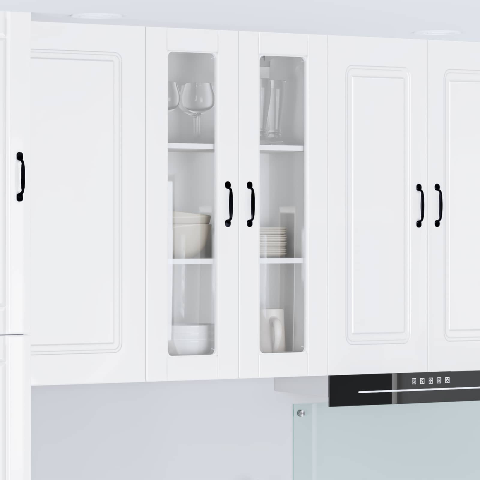 vidaXL Wandglas-Schrank PORTO Hochglanz Weiß 60 x 31 x 100 cm