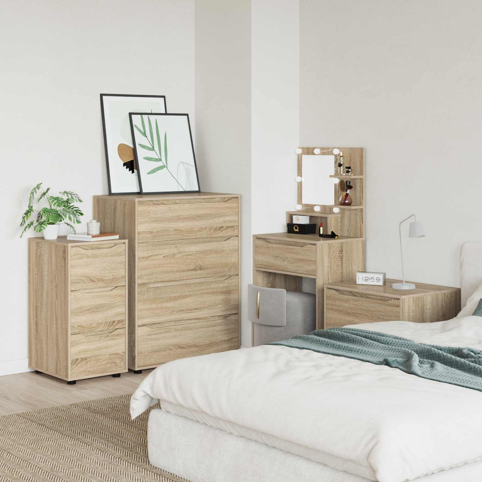 vidaXL Aufbewahrungsschrank Sonoma-Eiche 40 x 48 x 81 cm Holzwerkstoff