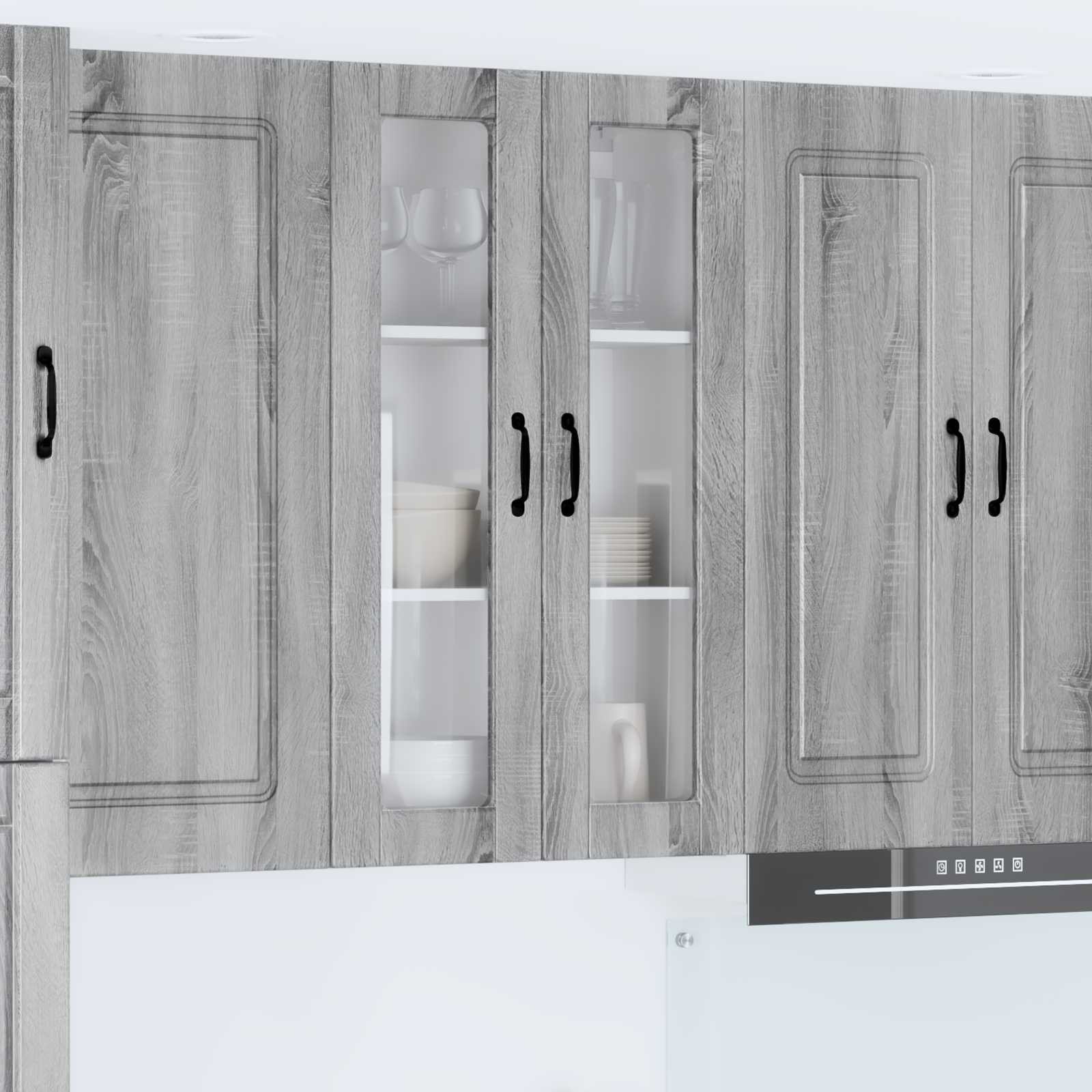 vidaXL Wandglas-Schrank PORTO Graues Sonoma 60 x 31 x 100 cm