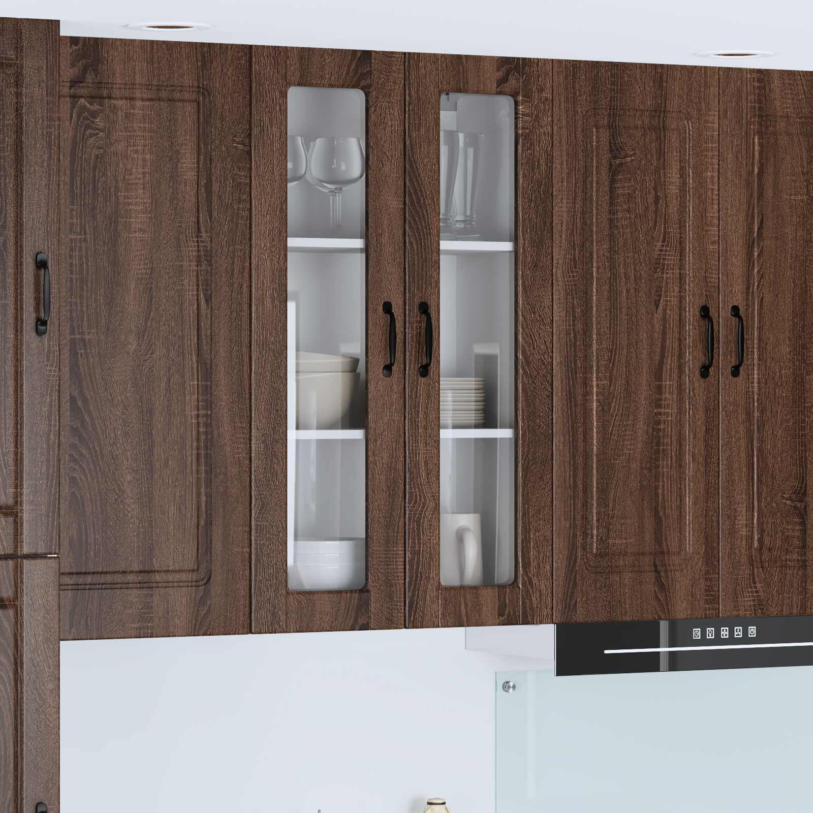 vidaXL Wandglas-Schrank PORTO Braun Eichen-Optik 60 x 31 x 100 cm