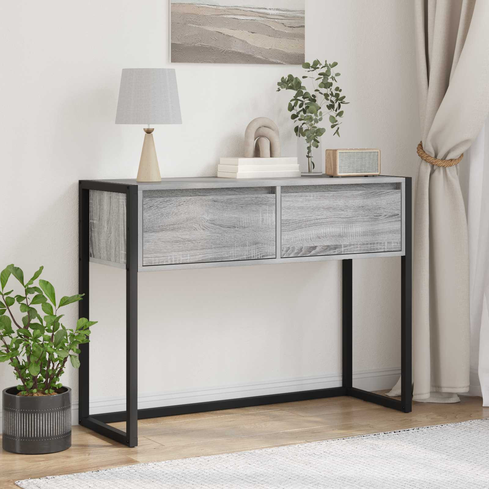 vidaXL Beistelltisch Graues Sonoma 100 x 36 x 75 cm Holzwerkstoff