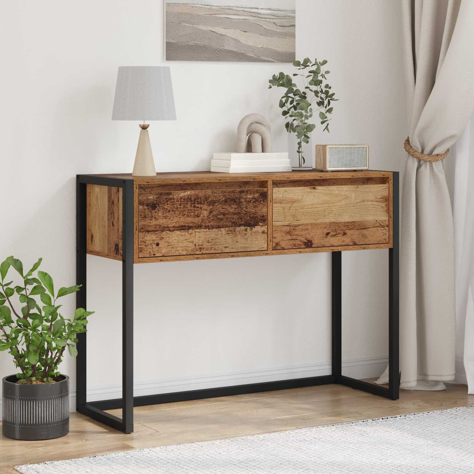 vidaXL Beistelltisch Altholz 100 x 36 x 75 cm Holzwerkstoff