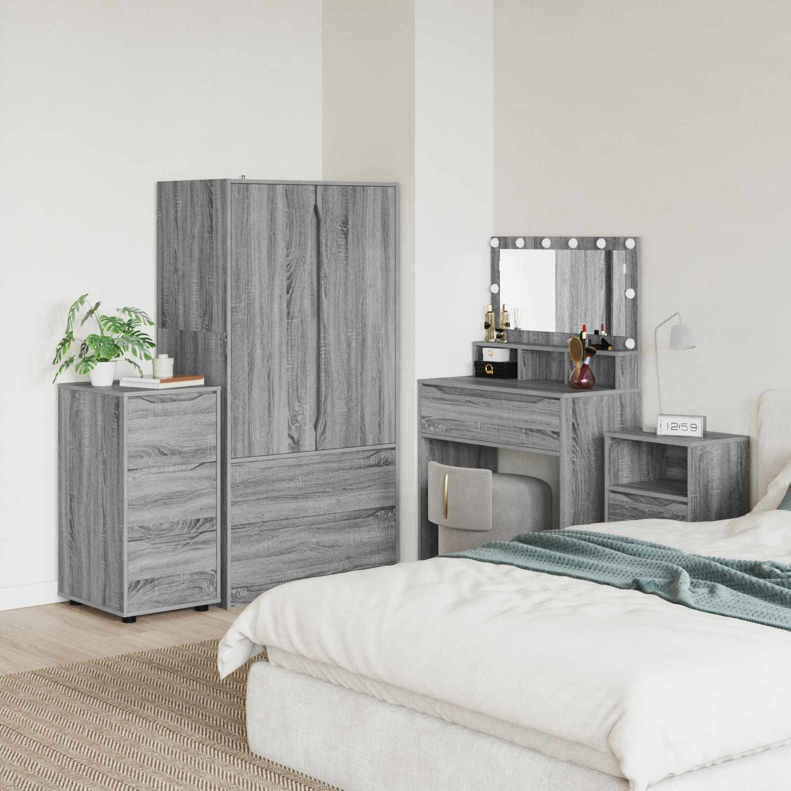 vidaXL Aufbewahrungsschrank Graues Sonoma 40 x 48 x 81 cm