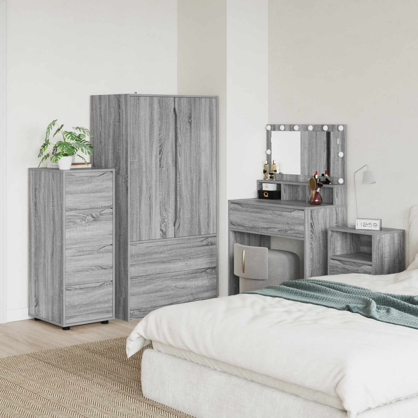 vidaXL Aufbewahrungsschrank Graues Sonoma 40 x 48 x 105 cm