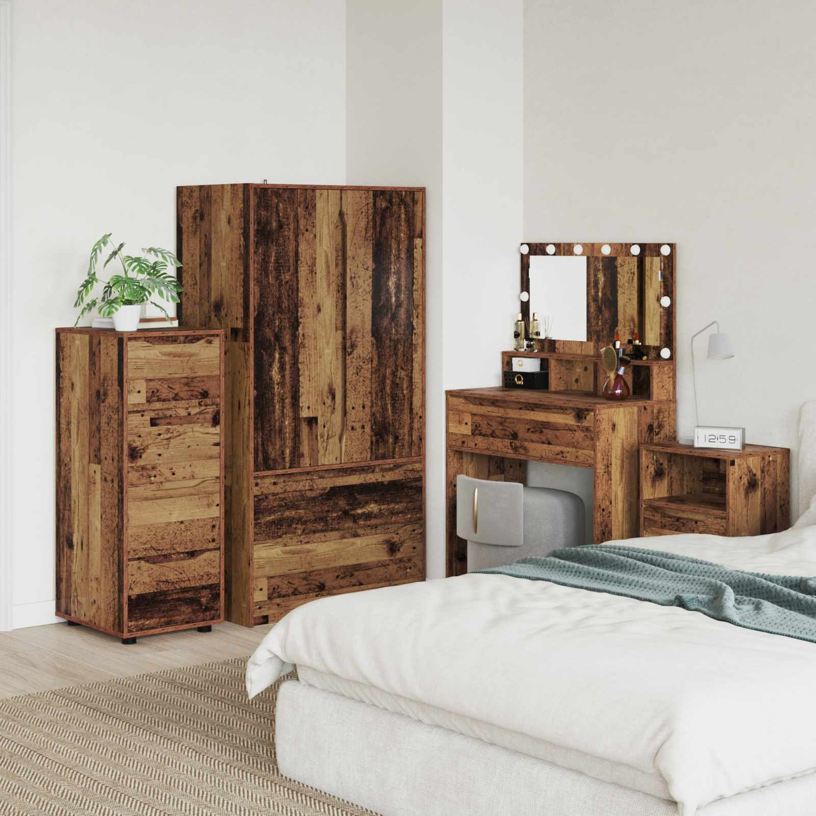 vidaXL Aufbewahrungsschrank Altholz 40 x 48 x 105 cm Holzwerkstoff