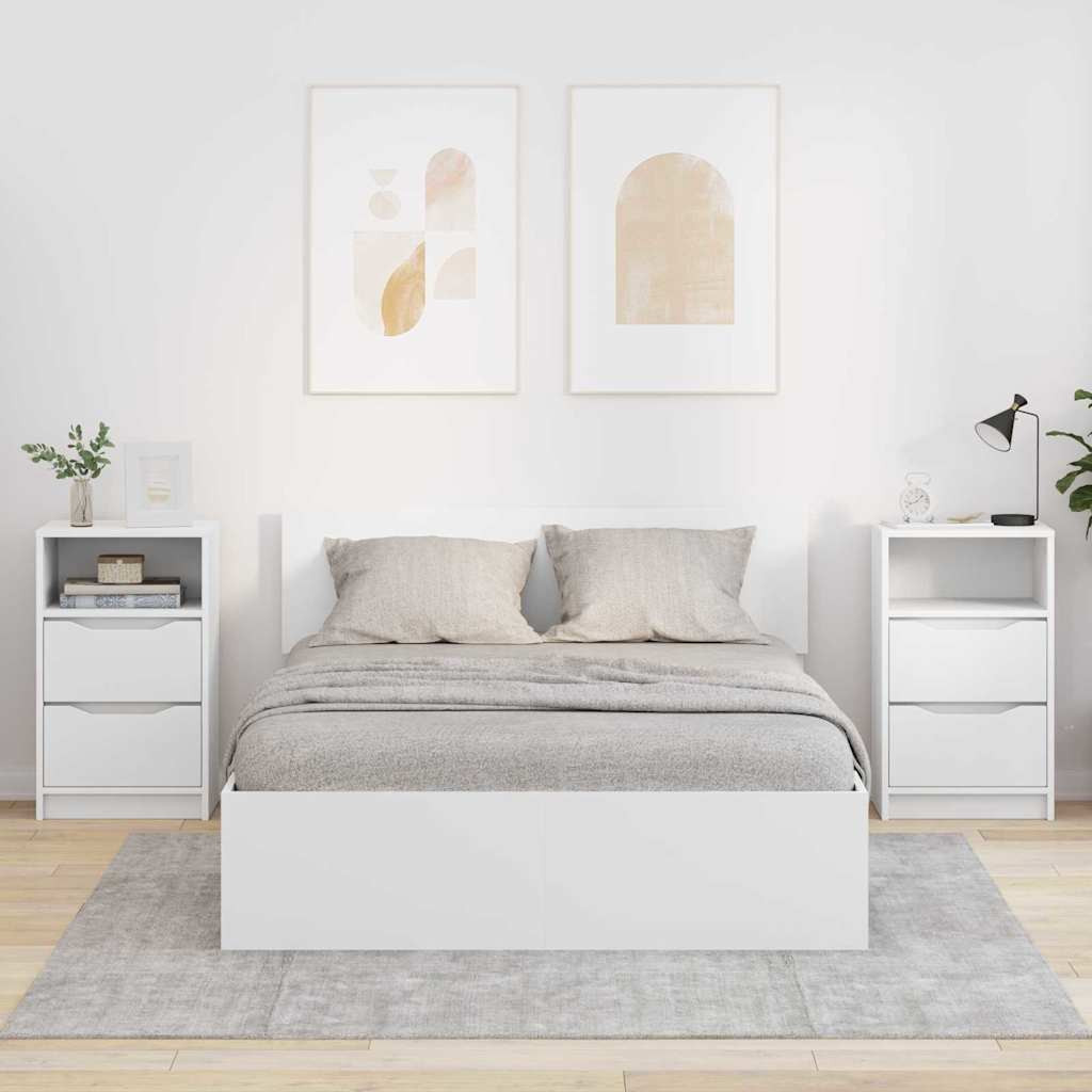 vidaXL Nachttische 2 pcs Weiß 40 x 30 x 467 cm Holzwerkstoff