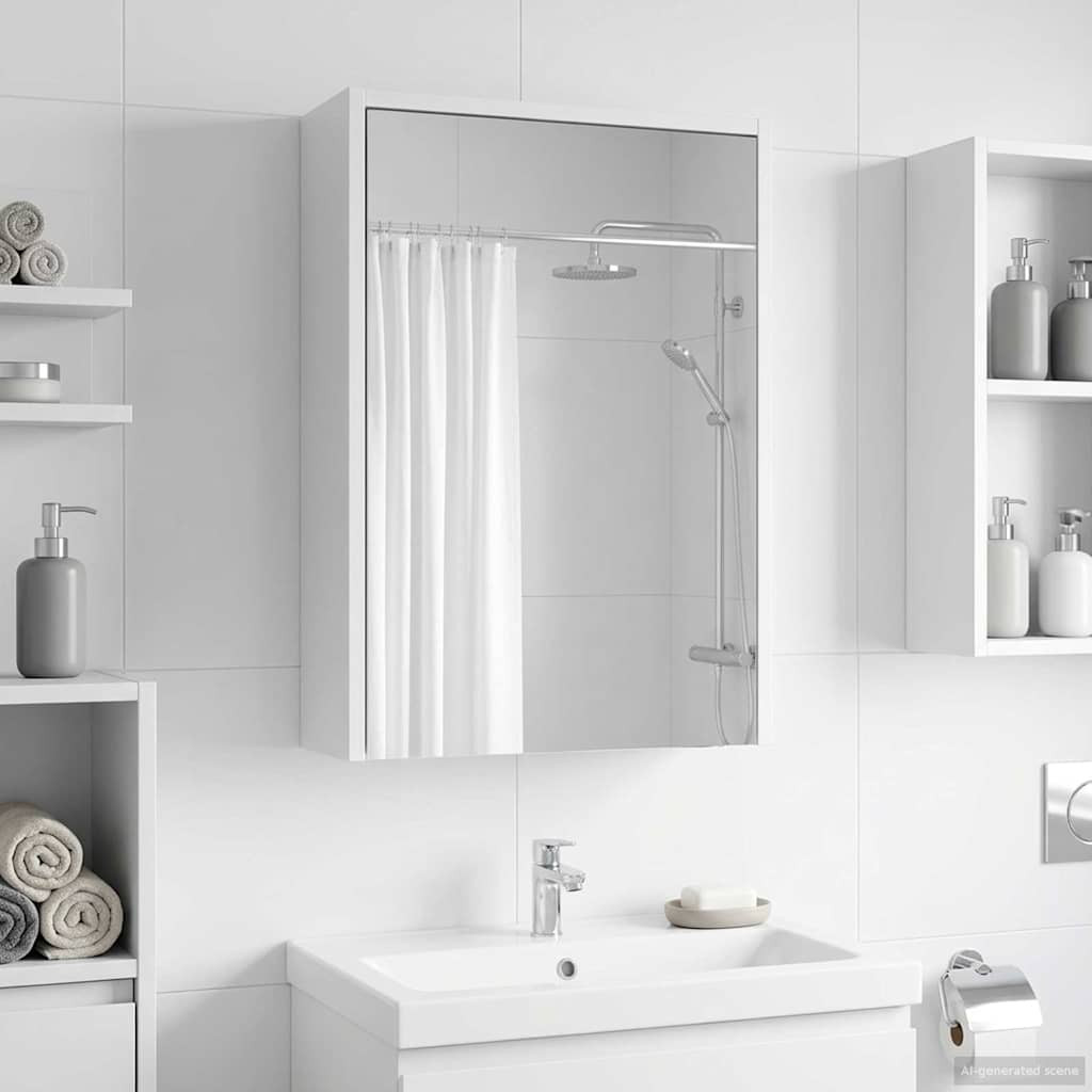 vidaXL Badezimmerspiegelschrank Weiß 43 x 16 x 62.5 cm Holzwerkstoff