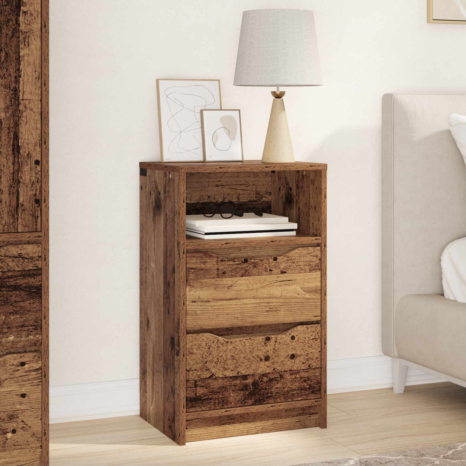 vidaXL Nachttisch Altholz 40 x 30 x 467 cm Holzwerkstoff