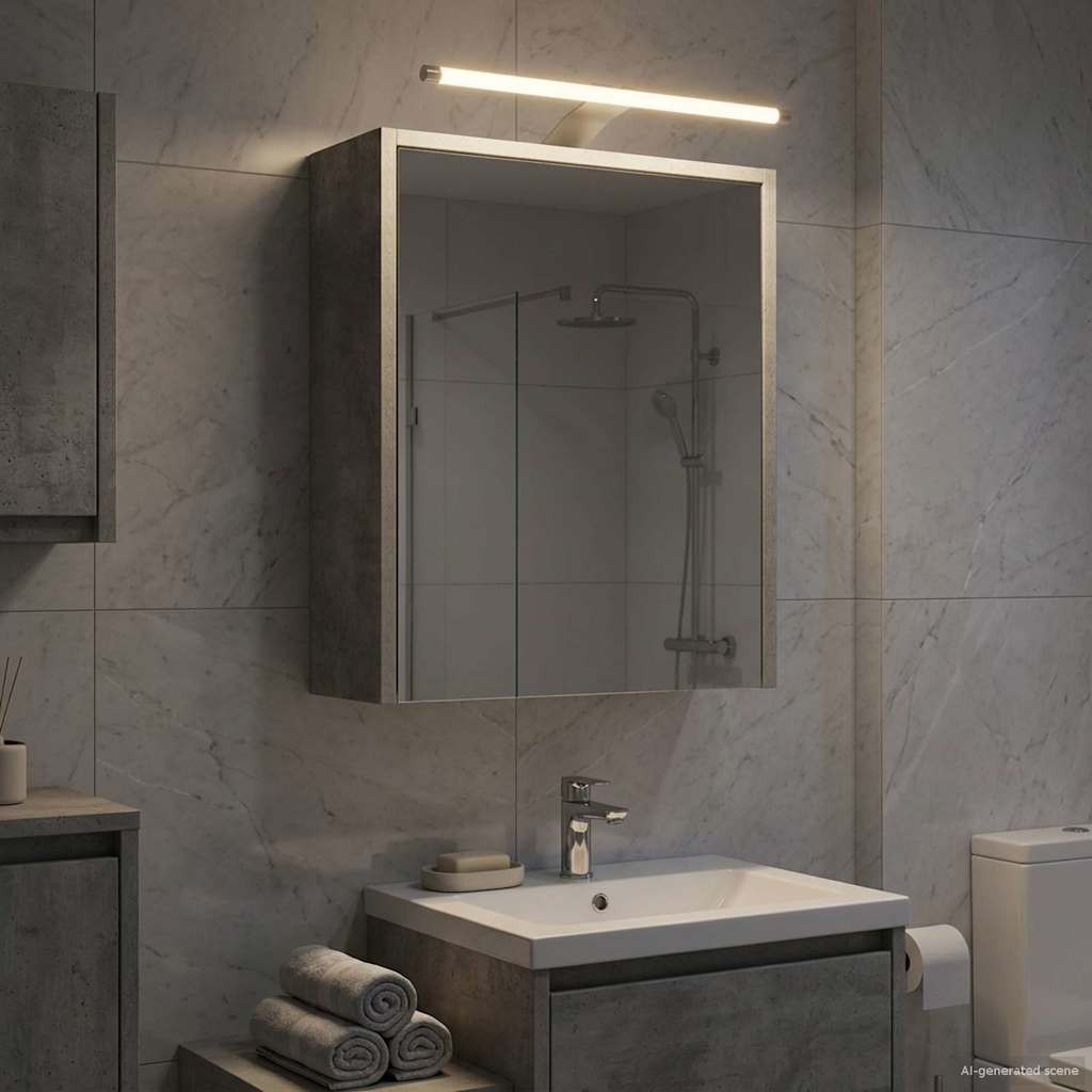 vidaXL Badezimmerspiegelschrank mit Regal Beton Grau 43 x 16 x 62.5 cm