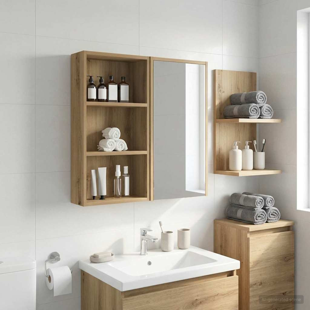 vidaXL Badezimmer-Wandschrank Kunsthandwerk Eiche 40 x 14 x 70 cm