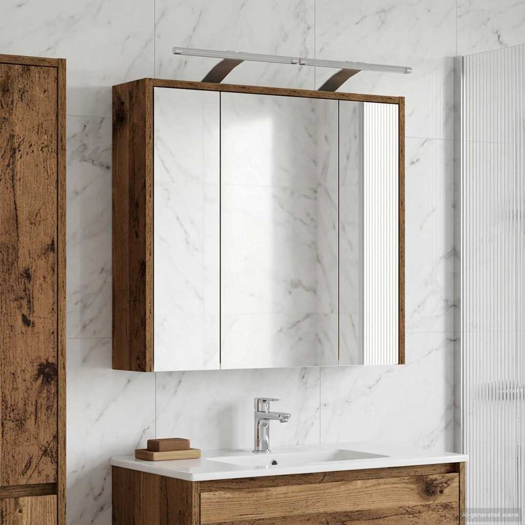 vidaXL Badezimmerspiegelschrank Altholz 63,5 x 16 x 62,5 cm