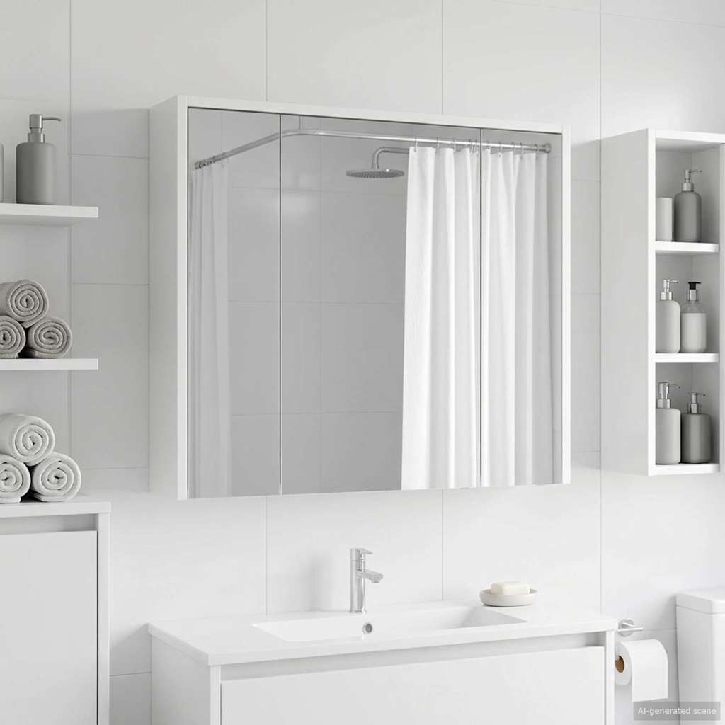 vidaXL Badezimmerspiegelschrank Weiß 73,5 x 16 x 62,5 cm Holzwerkstoff