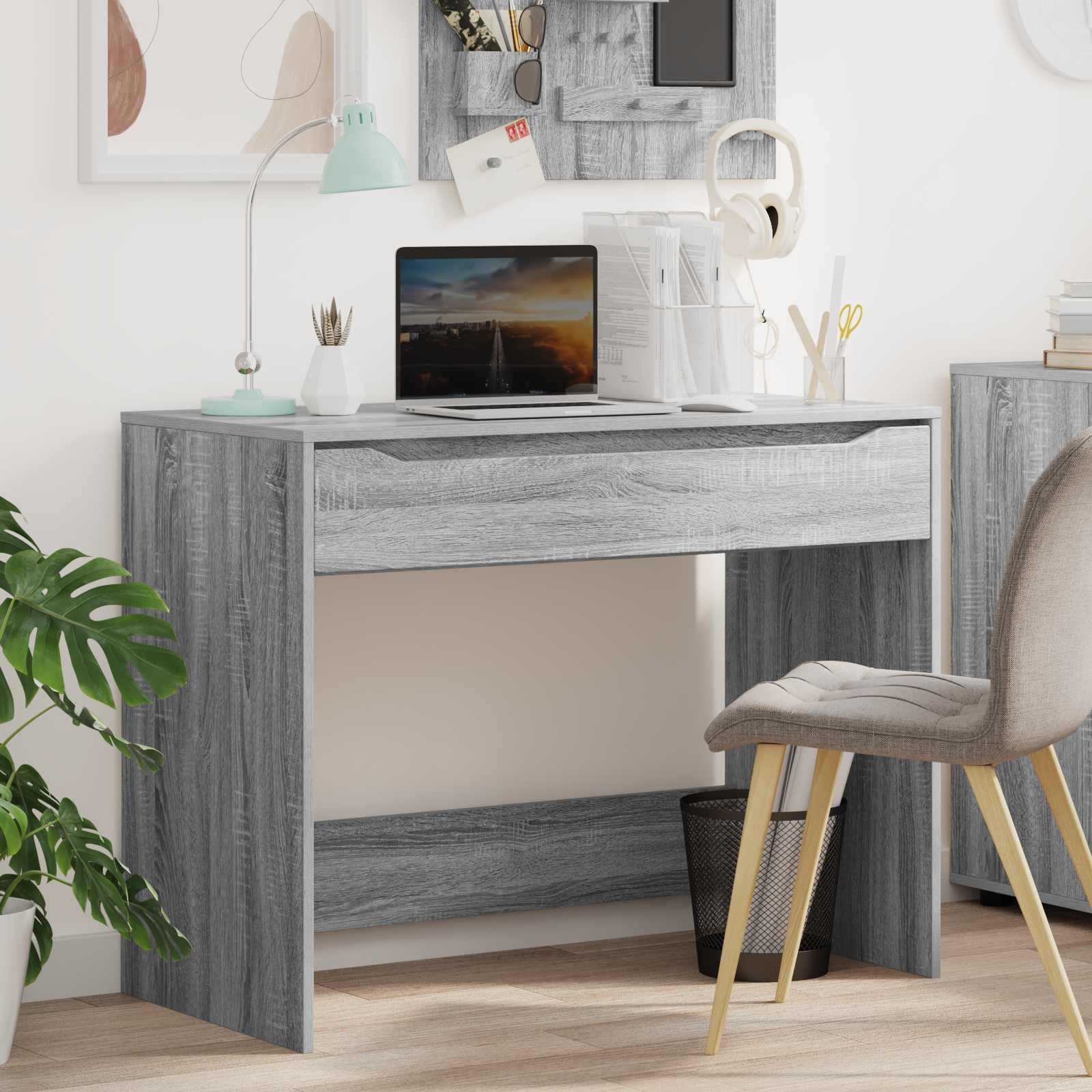 vidaXL Schreibtisch Graues Sonoma 100 x 50 x 78 cm Holzwerkstoff