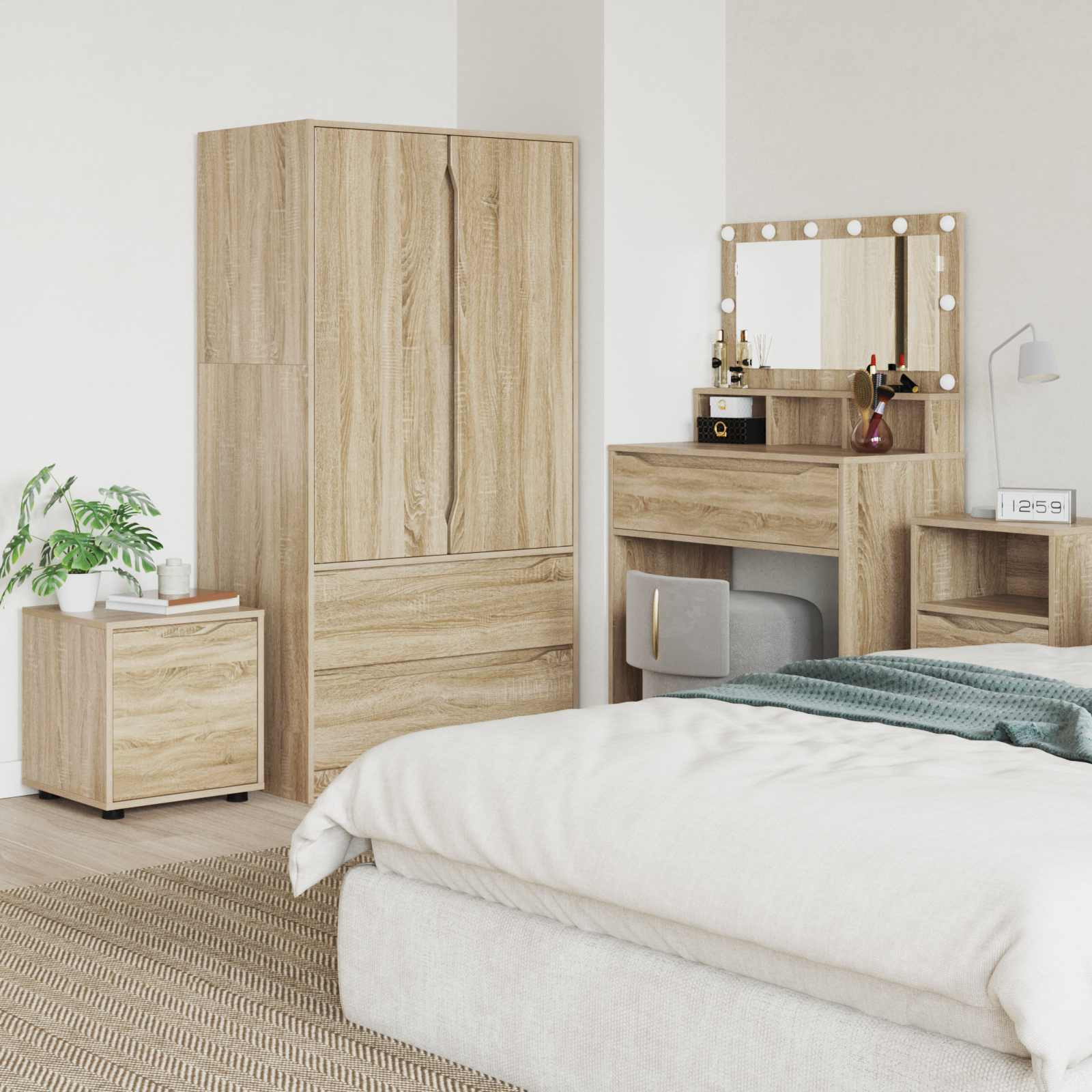 vidaXL Badezimmerschrank Sonoma-Eiche 40,5 x 40 x 44 cm Holzwerkstoff