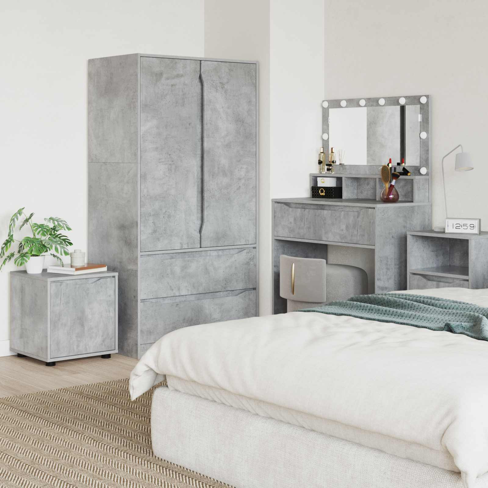 vidaXL Badezimmerschrank Beton Grau 40,5 x 40 x 44 cm Holzwerkstoff