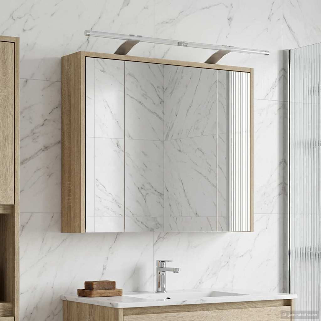vidaXL Badezimmerspiegelschrank Sonoma-Eiche 73,5 x 16 x 62,5 cm