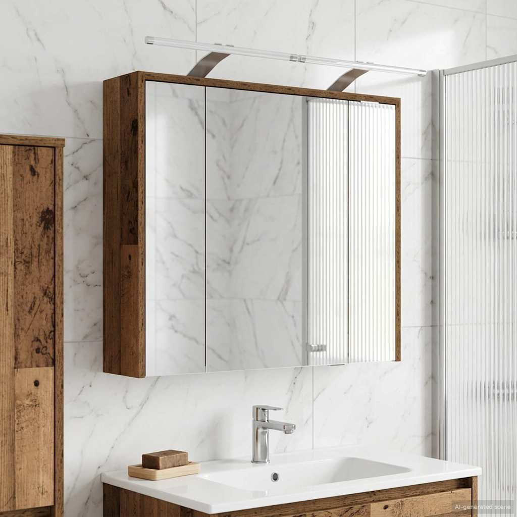 vidaXL Badezimmerspiegelschrank Altholz 73,5 x 16 x 62,5 cm