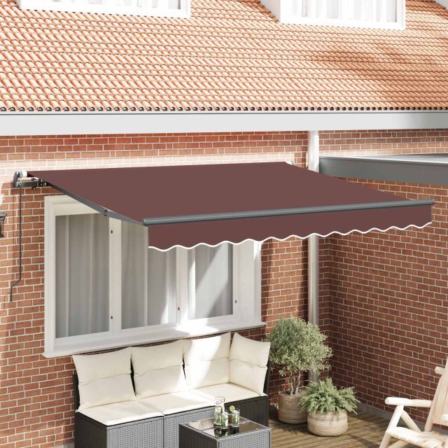 vidaXL Einziehbare Markise Braun 250 x 200 cm Stoff
