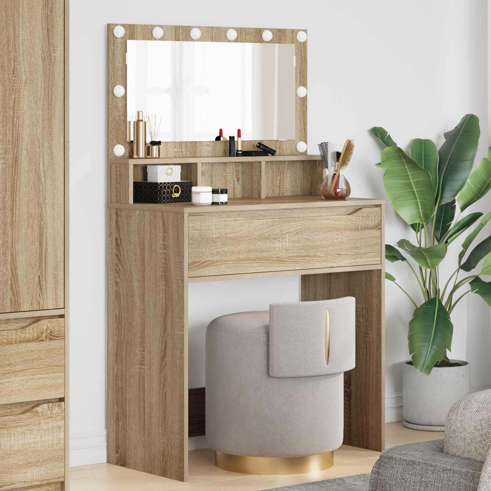 vidaXL Schlafzimmer-Frisiertische Sonoma-Eiche 80 x 39,6 x 135 cm