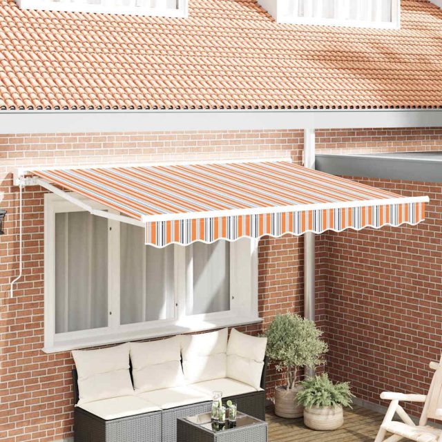vidaXL Markisenrahmen Blau und Orange 350 x 200 cm