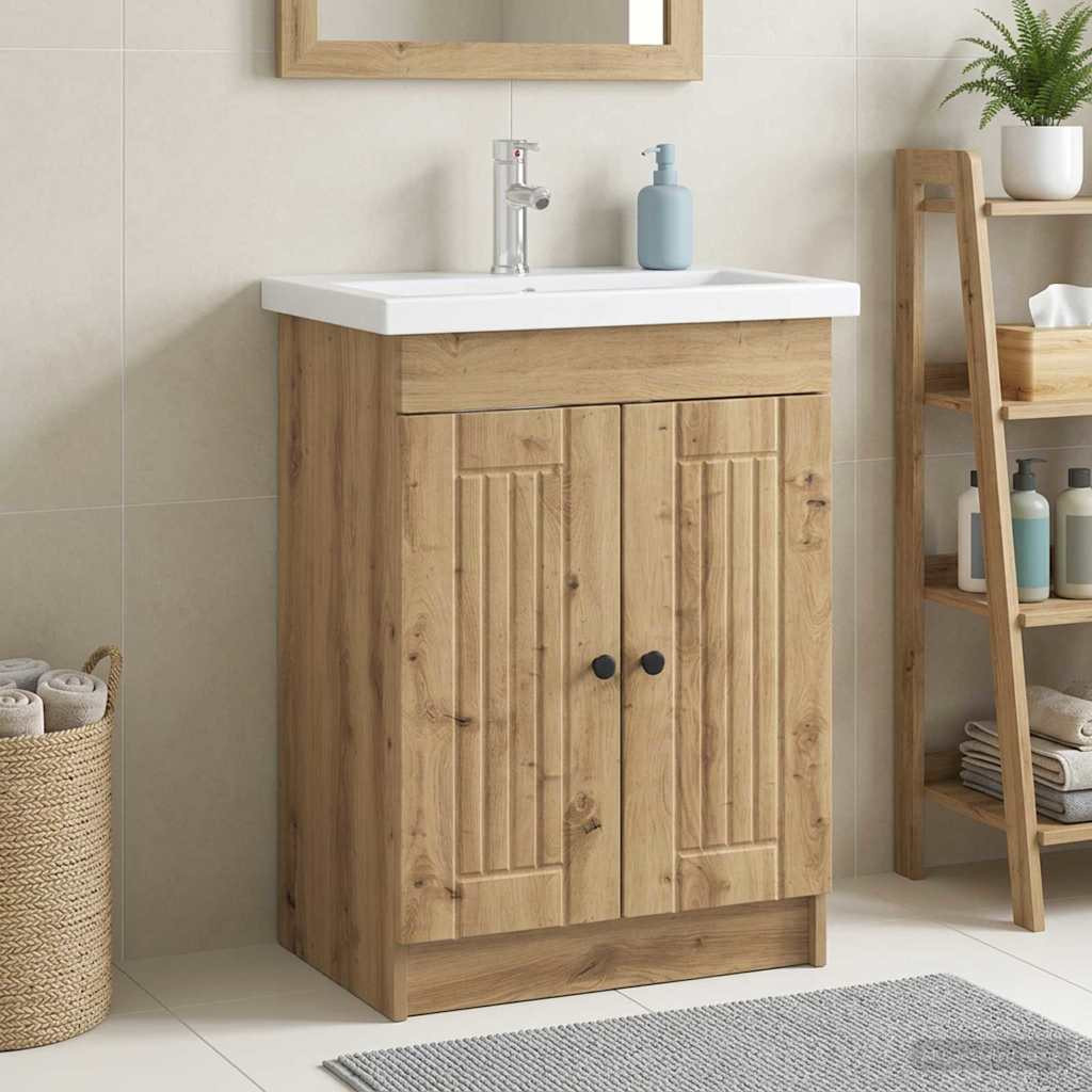 vidaXL Unter dem Waschbecken Badschrank Artisan-Eiche