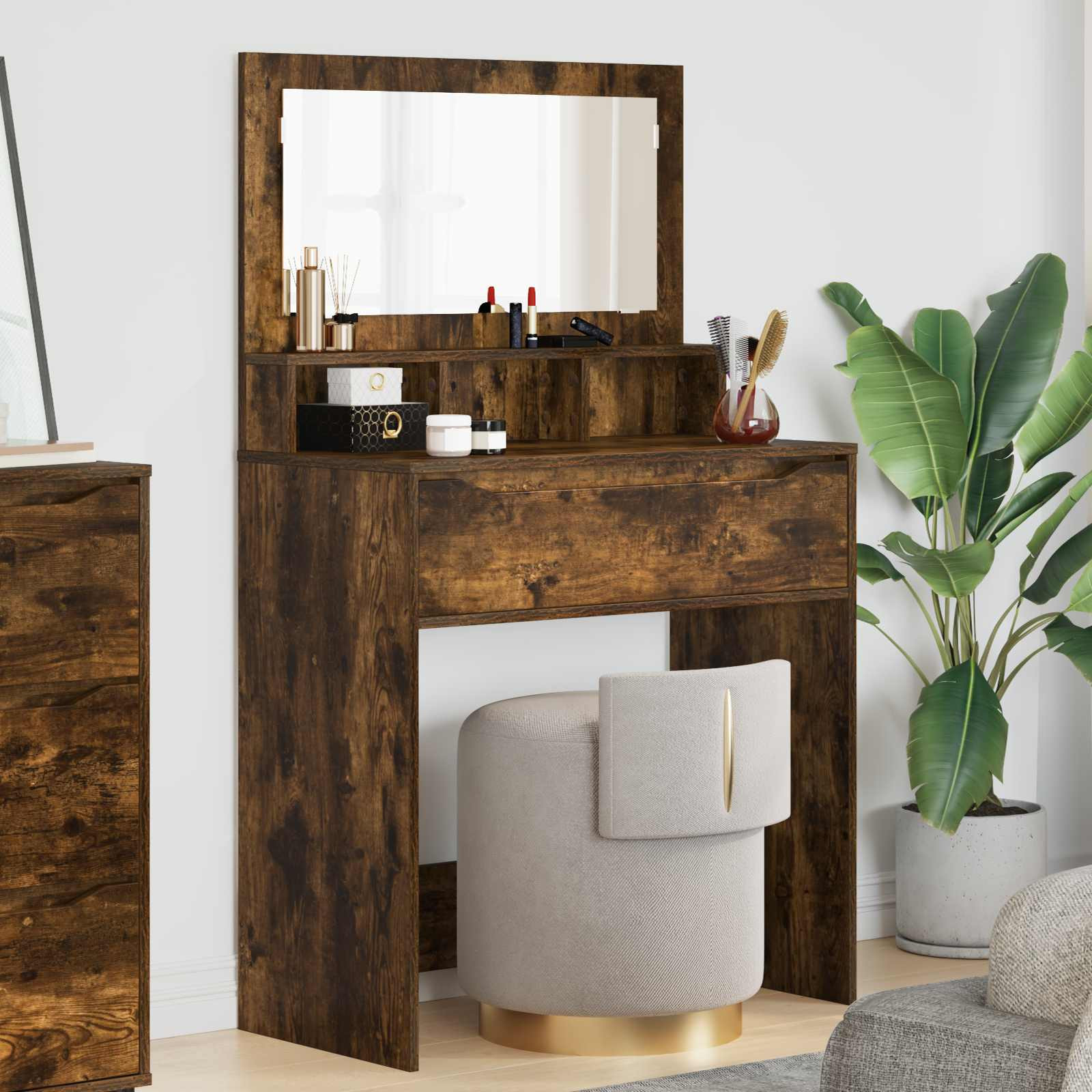 vidaXL Schlafzimmer-Frisiertische Geräucherte Eiche 80 x 39,6 x 135 cm