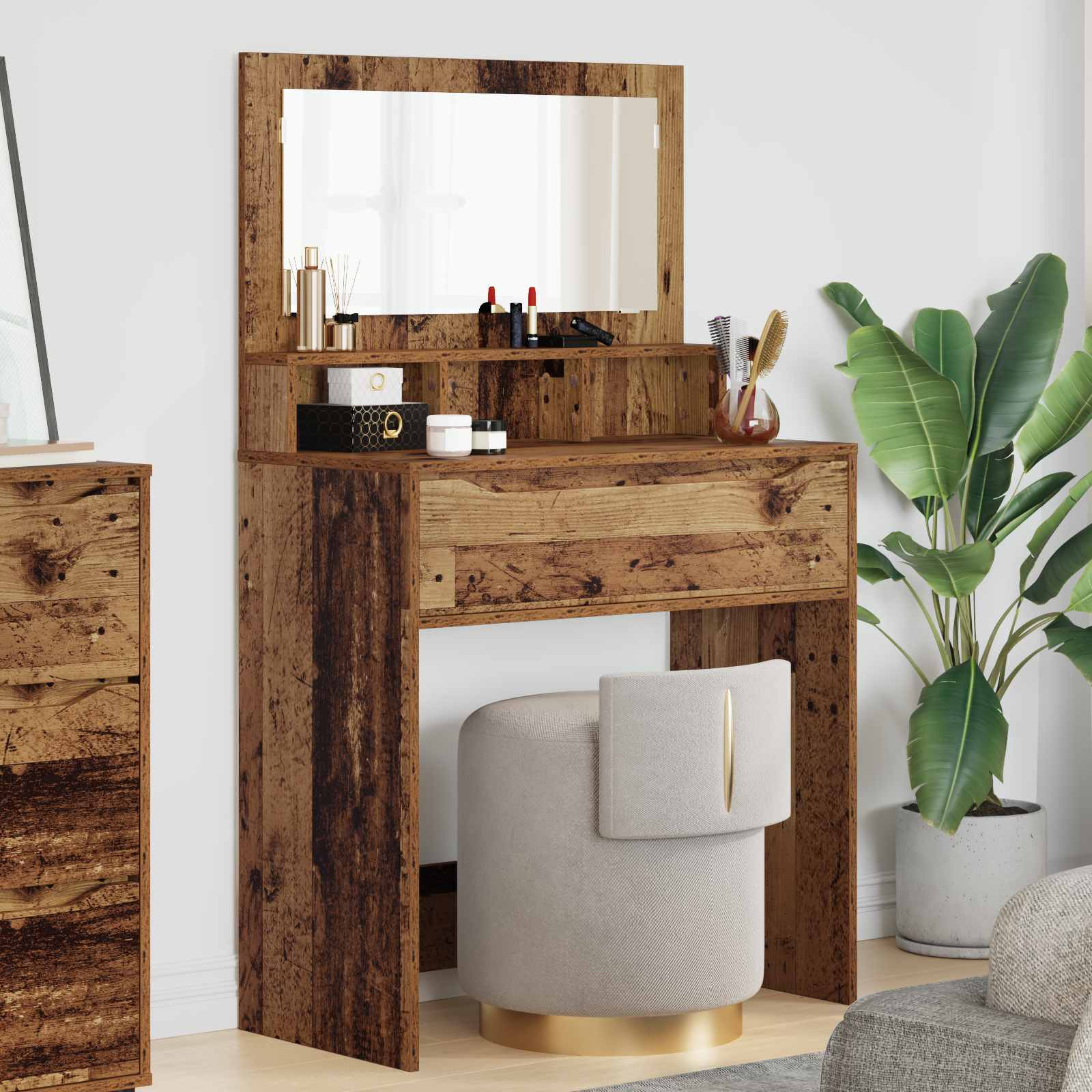 vidaXL Schlafzimmer-Frisiertische Altholz 80 x 39,6 x 135 cm