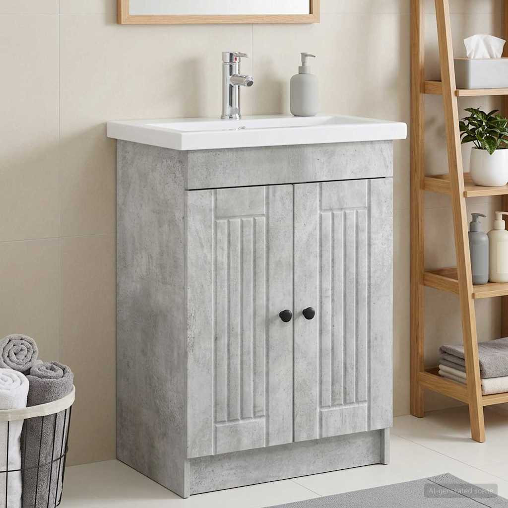 vidaXL Unter dem Waschbecken Badschrank Betongrau 78,5 x 37,5 x 81 cm