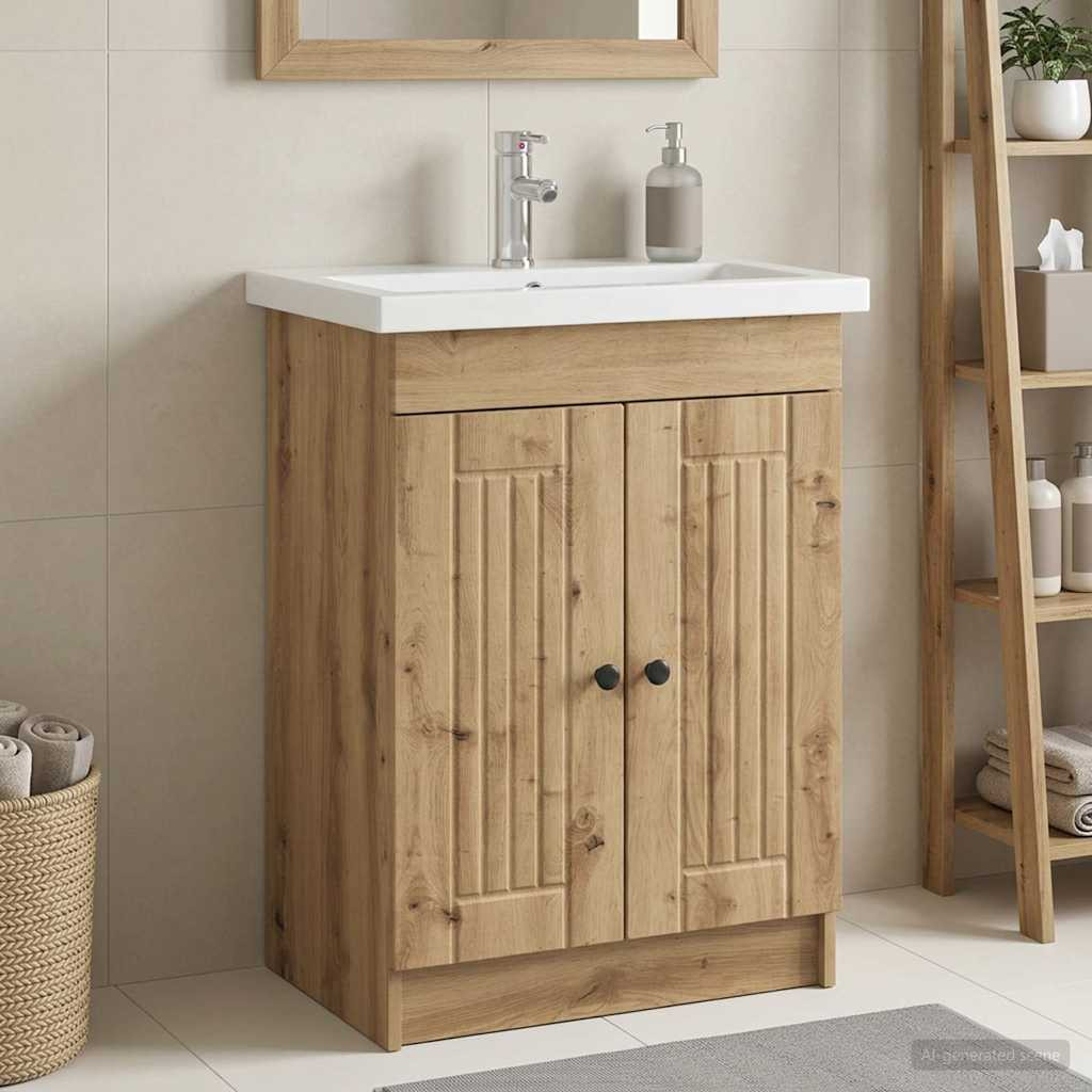 vidaXL Unter dem Waschbecken Badschrank Artisan-Eiche