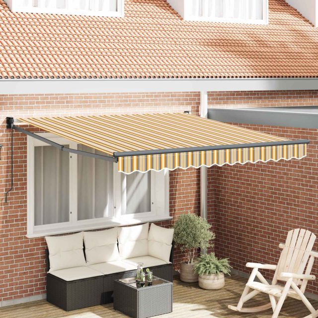 vidaXL Ausziehbare Markise Mehrfarbig 350 x 250 cm