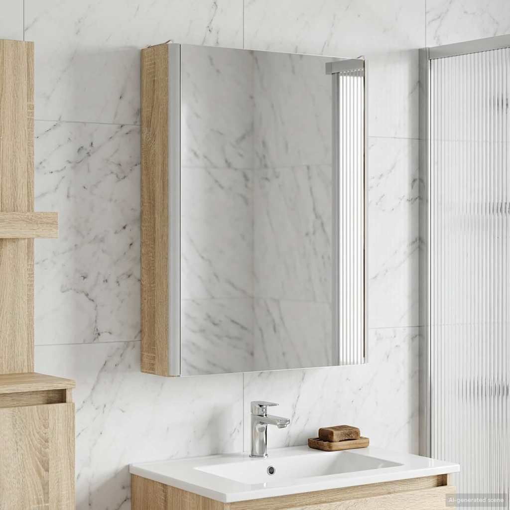 vidaXL Badezimmerspiegelschrank Sonoma-Eiche 43 x 11,5 x 60,5 cm