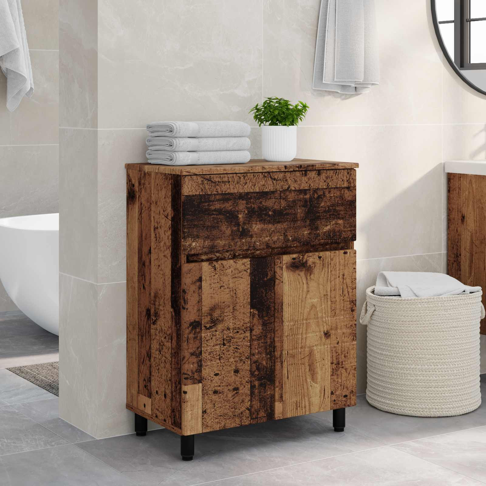 vidaXL Waschtisch Altholz 60 x 35 x 80 cm Holzwerkstoff