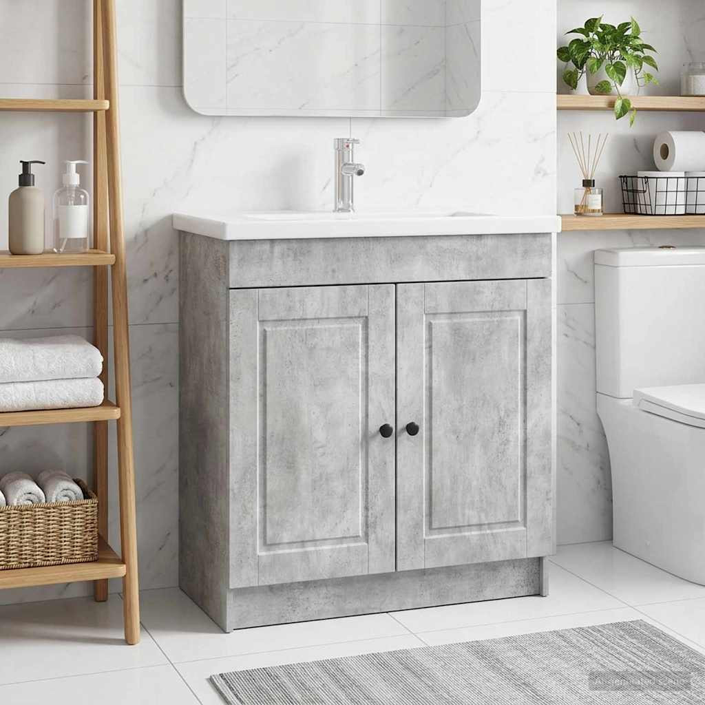 vidaXL Unter dem Waschbecken Badschrank Betongrau 78,5 x 37,5 x 81 cm
