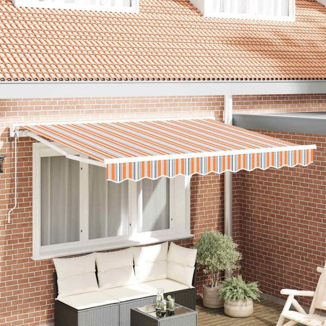 vidaXL Markisenrahmen Blau und Orange 350 x 200 cm