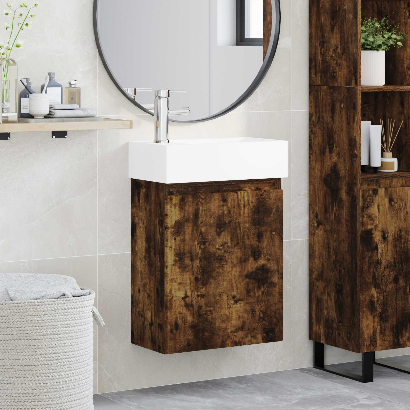 vidaXL Badezimmer Waschtischunterschrank mit Wasserhahn